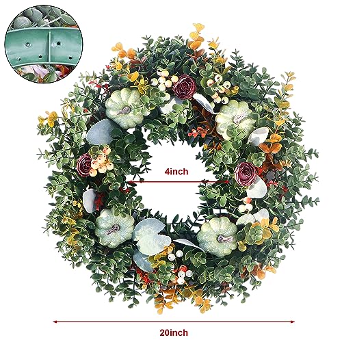 24" Wreaths for Front Door, Spring Summer Wreath with Tulip Wreath, Butterfly, Lavender and Eucalyptus, Vivid Artificial Floral Wreath for Wall Window Farmhouse Party Holiday Home Décor