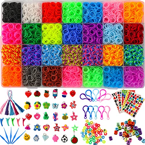XYTLAX Rubber Band Bracelet Kit, Loom Making Kit for Girl, Loom Bands Refill Kits for Children Boy Girls Gift DIY Friendship Bracelets- Christmas Holiday Gifts