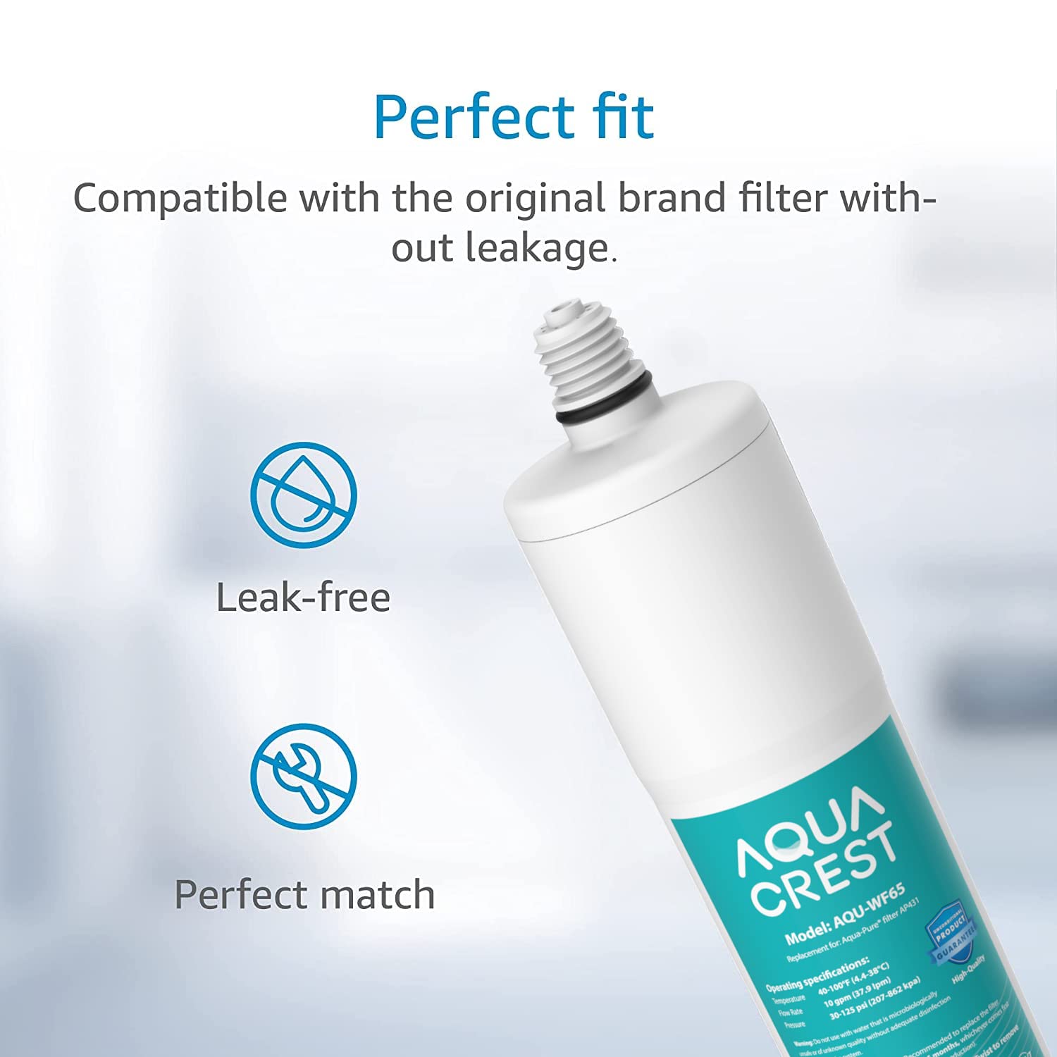 AQUA CREST AP431 Replacement for Aqua-Pure AP430SS, Whole House Scale Inhibitor Water Filter, Helps Prevent Scale Build Up On Hot Water Heaters and Boilers, Pack of 1