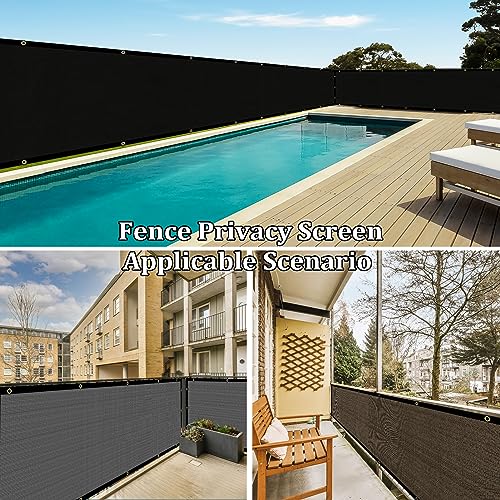Shade&Beyond 6' X 141' Customized Size Privacy Screen Fence Black 170 GSM Fencing Mesh Shade Net Cover for Wall Garden Yard Backyard Indoor Outdoor Home Decoration, Black, FR10