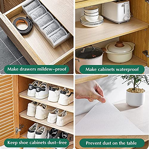 11.8 Inch x 19.6 Feet Shelf Liner Drawer Liner Cabinet Liner: Clear Non-Adhesive Refrigerator Liners for Kitchen Reusable Easy to Clean (11.8 Inch x 19.6 Feet, Clear)