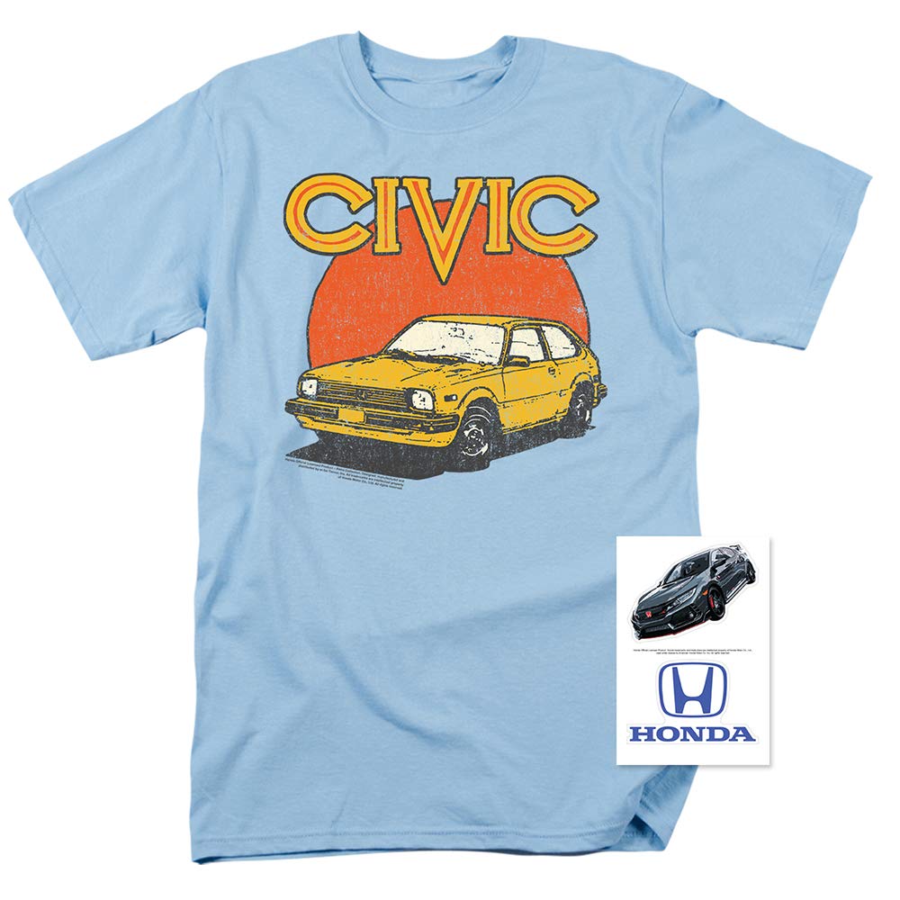 Honda Vintage Distressed Civic T Shirt & Stickers (X-Large)