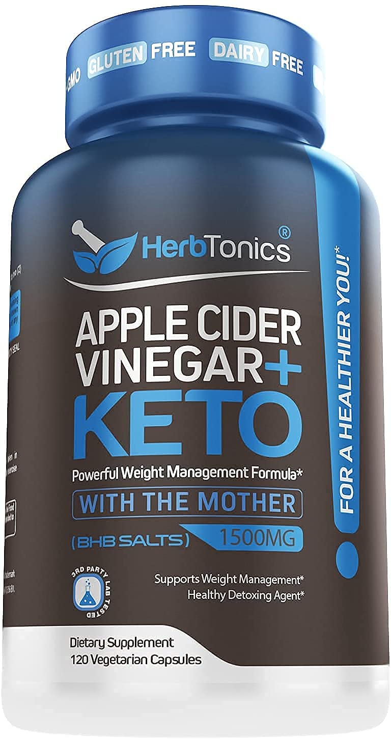 Herbtonics Apple Cider Vinegar Plus Keto BhB Salts with OxyDigest Bundle