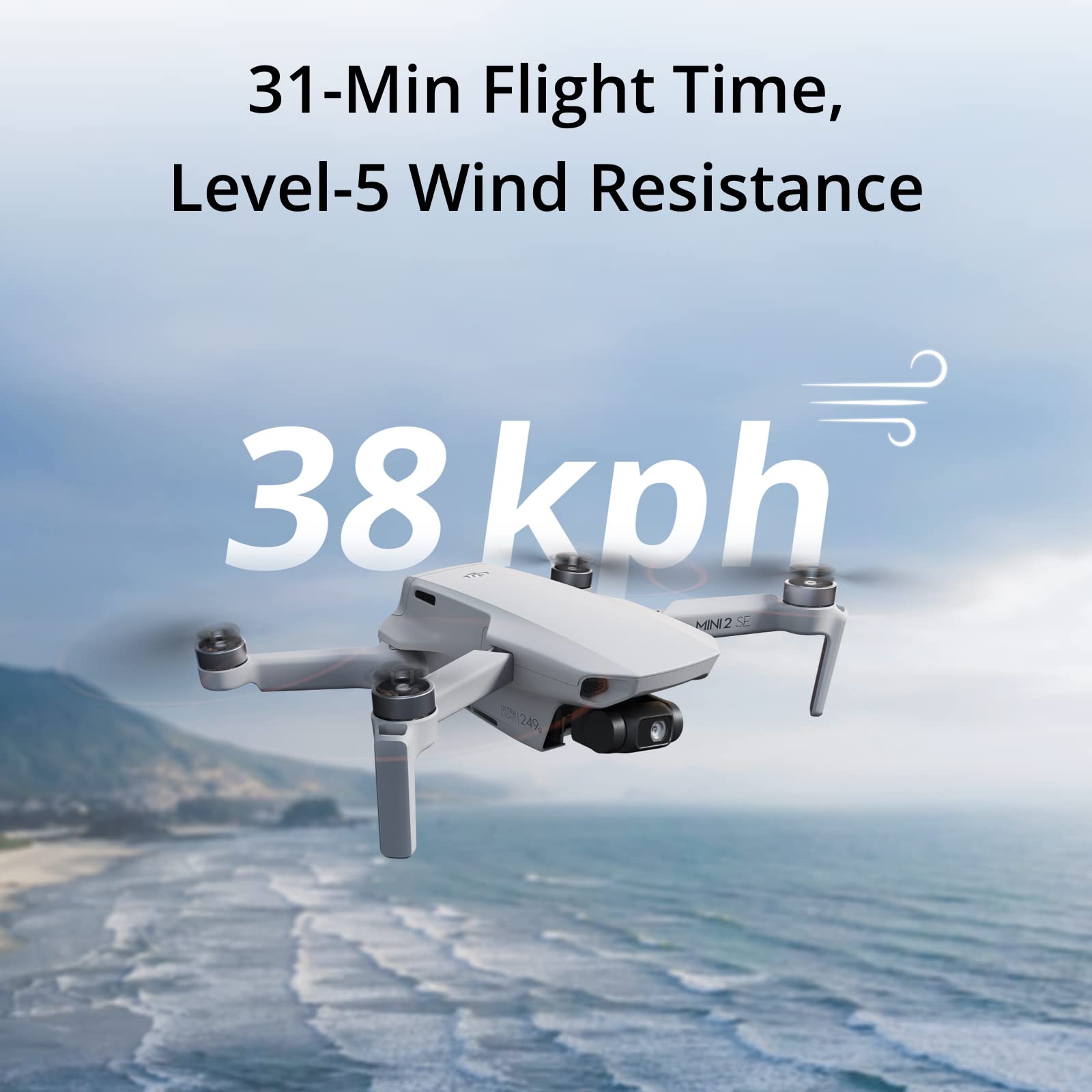 DJI Mini 2 SE, Lightweight Mini Drone with QHD Video, 10km Max Video Transmission, 31-Min Flight Time, Under 249 g, Auto Return to Home, 3-Axis Gimbal Drone with Camera for Beginners