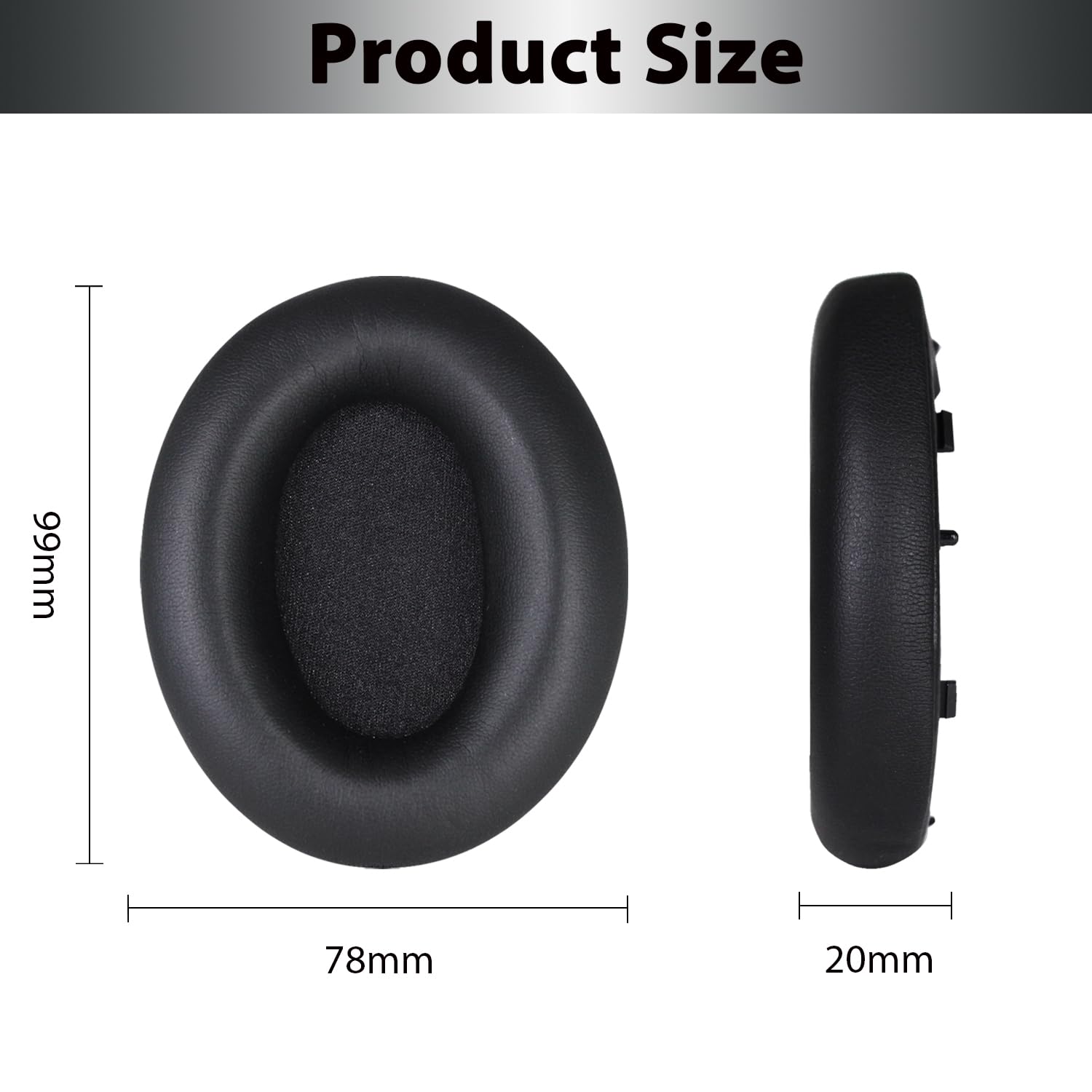 WH-1000XM4 Replacement Earpads Cushions, Protein Leather Ear Pads for Sony WH-1000XM4(WH1000XM4) Noise Canceling Headphones with High Density Memory Foam, Without Affecting Sensor (Black)