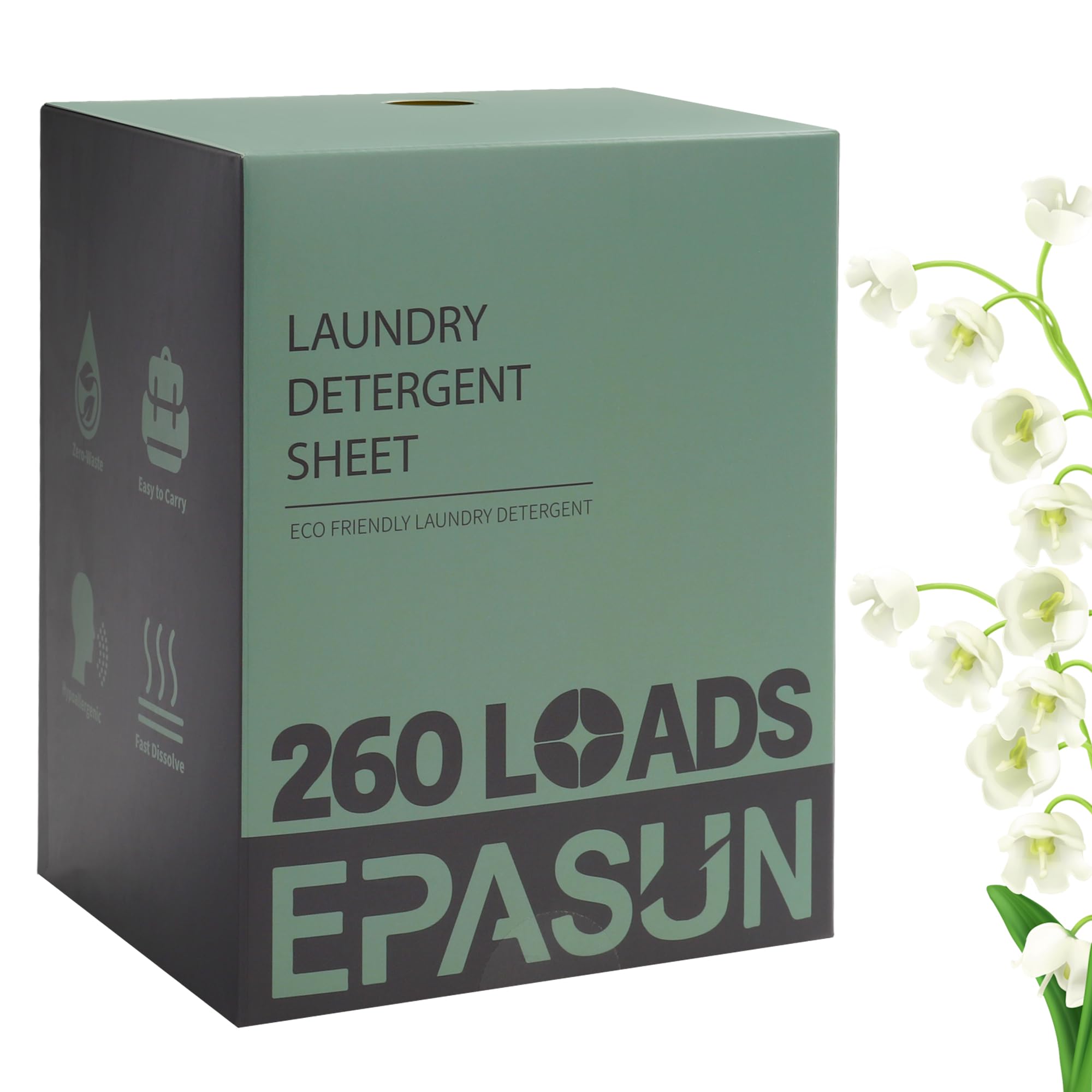 Laundry Detergent Sheets 260 Sheets, Fresh Scent Laundry Sheets, Eco-Friendly Liquidless Soap Strips, Plant-based, Hypoallergenic Washing Supplies, 260 Loads