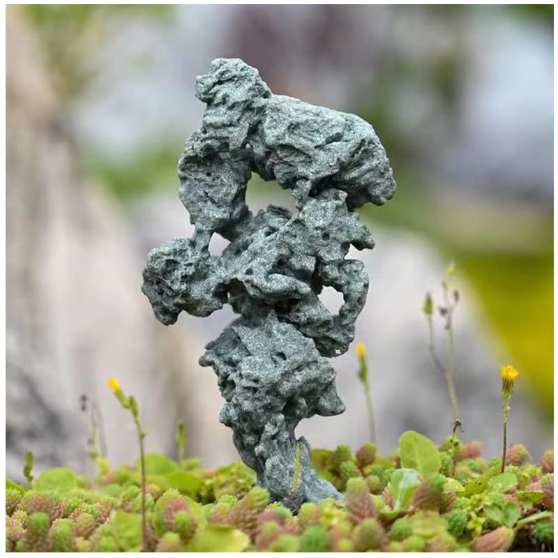 livelyfish Balanced Stones Statue Aquarium Rock Decor 3.4" Stacked Rock Figurines for Fish Tank Zen Garden Bonsai Accessories Micro Landscape Decorations,S