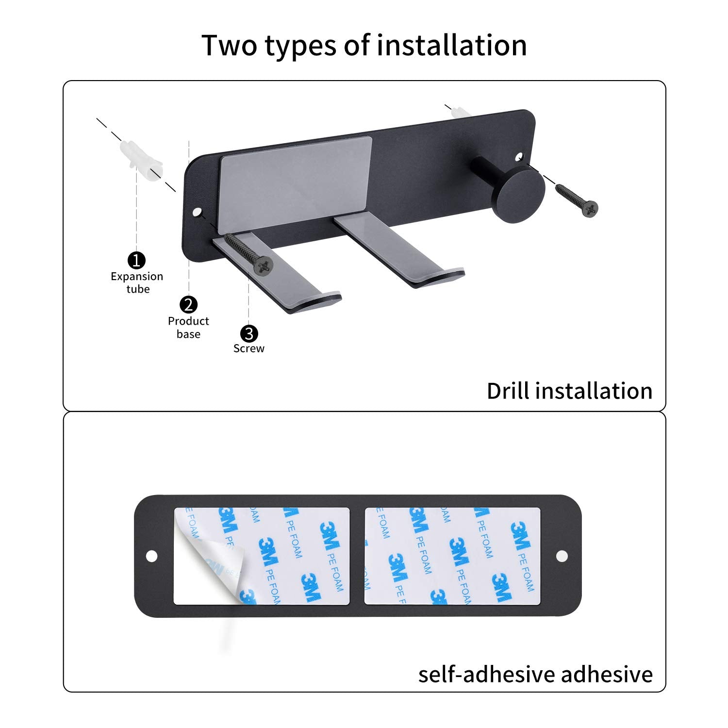 Hair Dryer Holder Wall Mounted, Stainless Steel Self Adhesive Blow Dryer Holder Rack for Dyson Supersonic Hair Dryer,Black