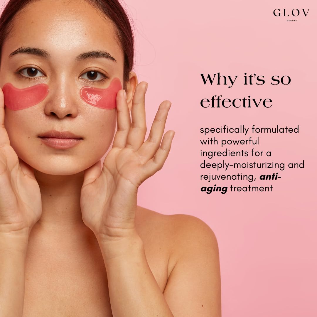 Glov Beauty Intense Rejuvenating Under Eye Gels - Hydrating Eye Mask w/Hyalronic Acid & Hydrolyzed Collagen - Under Eye Patches For Dark Circles - Minimize Puffiness & Wrinkle Reducer - 30 Pairs