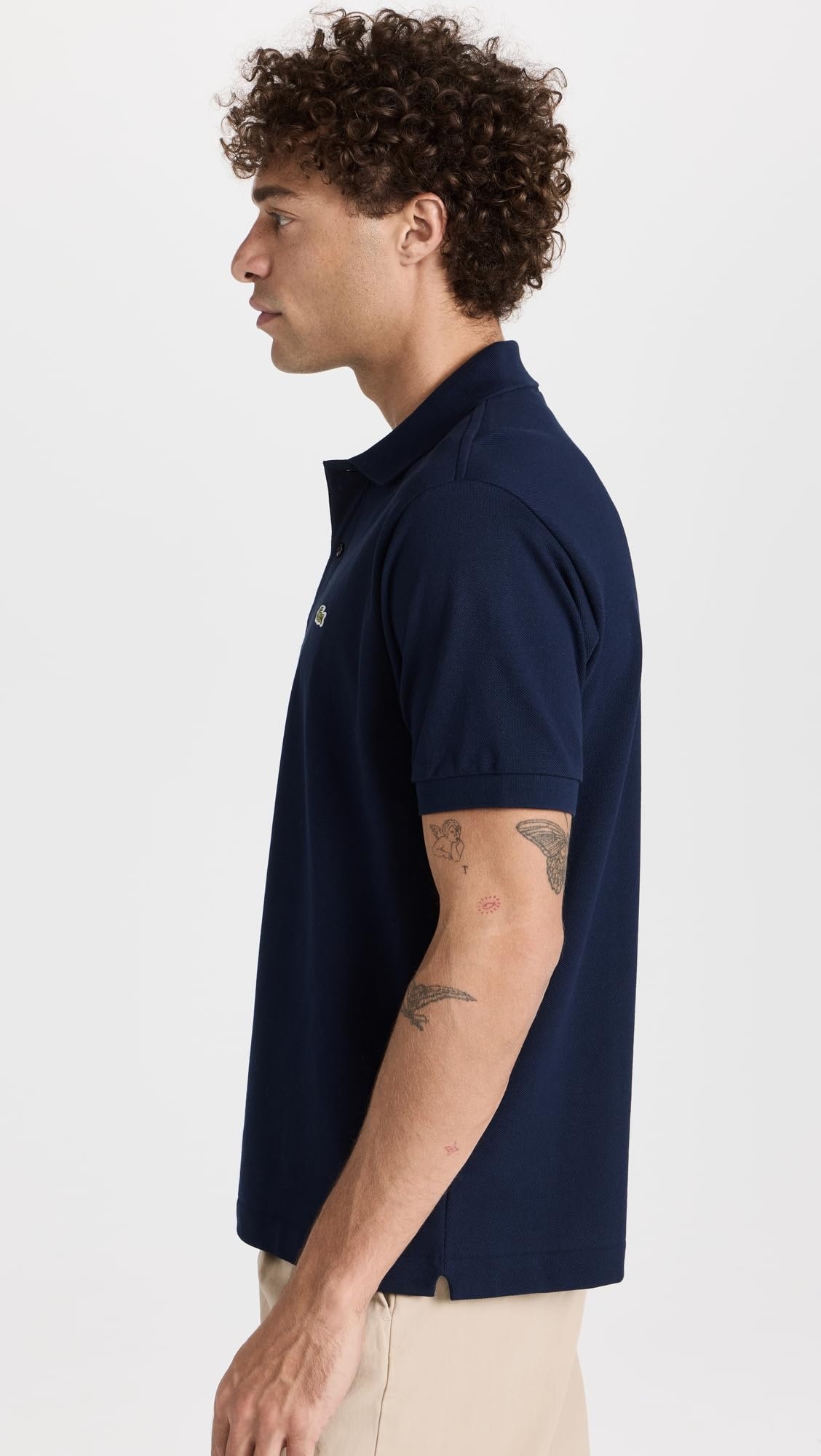 Lacoste Men's Original Cotton Pique Polo, Navy Blue, L