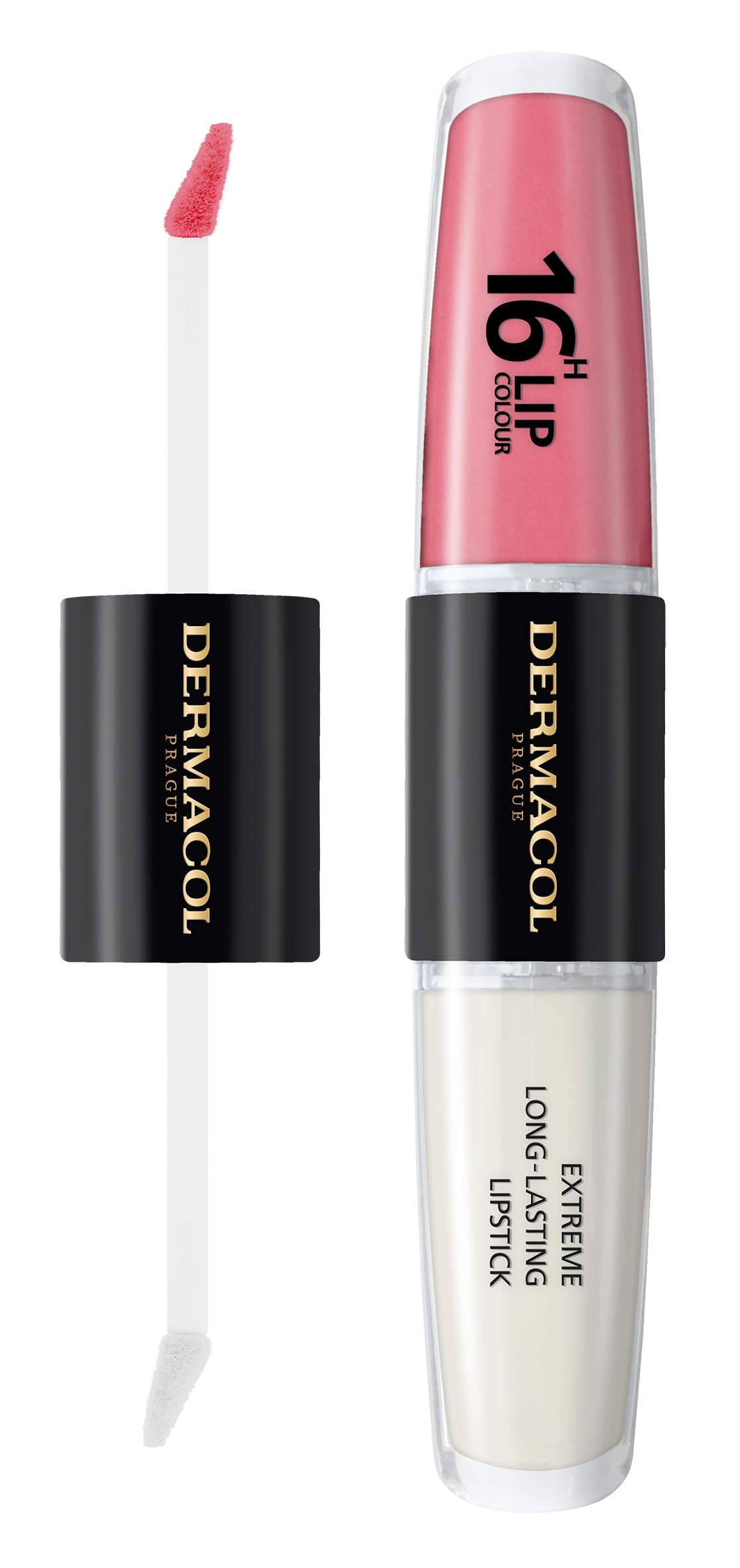 Dermacol NEW 16-Hour Lip Colour, Highly Pigmented Glossy Lip Stain, Two-Phase Lip Plumper Gloss, Kissproof Lip Makeup Products with Matte and Glitter Finish, n.16, Classy Sassy