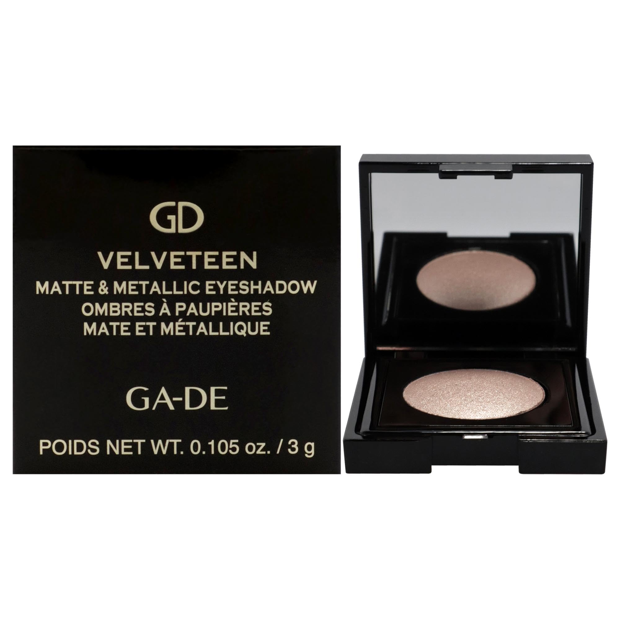 GA-DE Velveteen Metallic Eyeshadow Mono, 185 - Pearl Infused, Shimmer Eye Makeup - Silky-Soft, Densely Pigmented, Seamless Blend - 0.105 oz