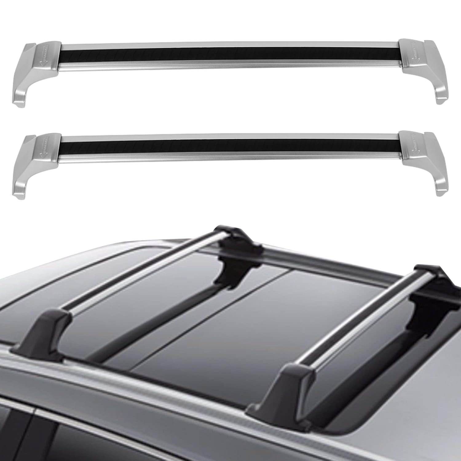 OCPTY Roof Rack Cross Bars Fit for Cadillac XT5 2016 2017 2018 2019 2020 2021 2022 Cargo Bars for Cargo Carrier Bag Luggage Kayak Canoe Bike Snowboard Skiboard