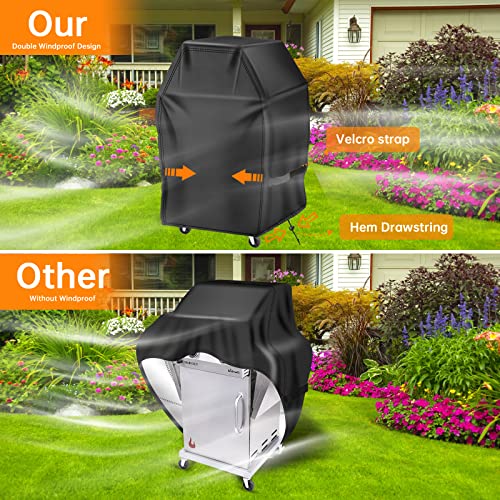 Aoretic Grill Cover, 32 inch Heavy Duty BBQ Gas Grill Cover for Outdoor Grill, Charbroil Grill Cover Barbecue Waterproof for Weber Char-Broil Monument, Dyna-glo Nexgrill，T-Spun Polyester