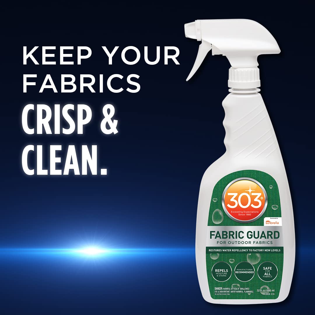 303 Products Fabric Guard - Restores Water and Stain Repellency To Factory New Levels, Simple and Easy To Use, Manufacturer Recommended, Safe For All Fabrics, 32oz (30606CSR) Packaging May Vary
