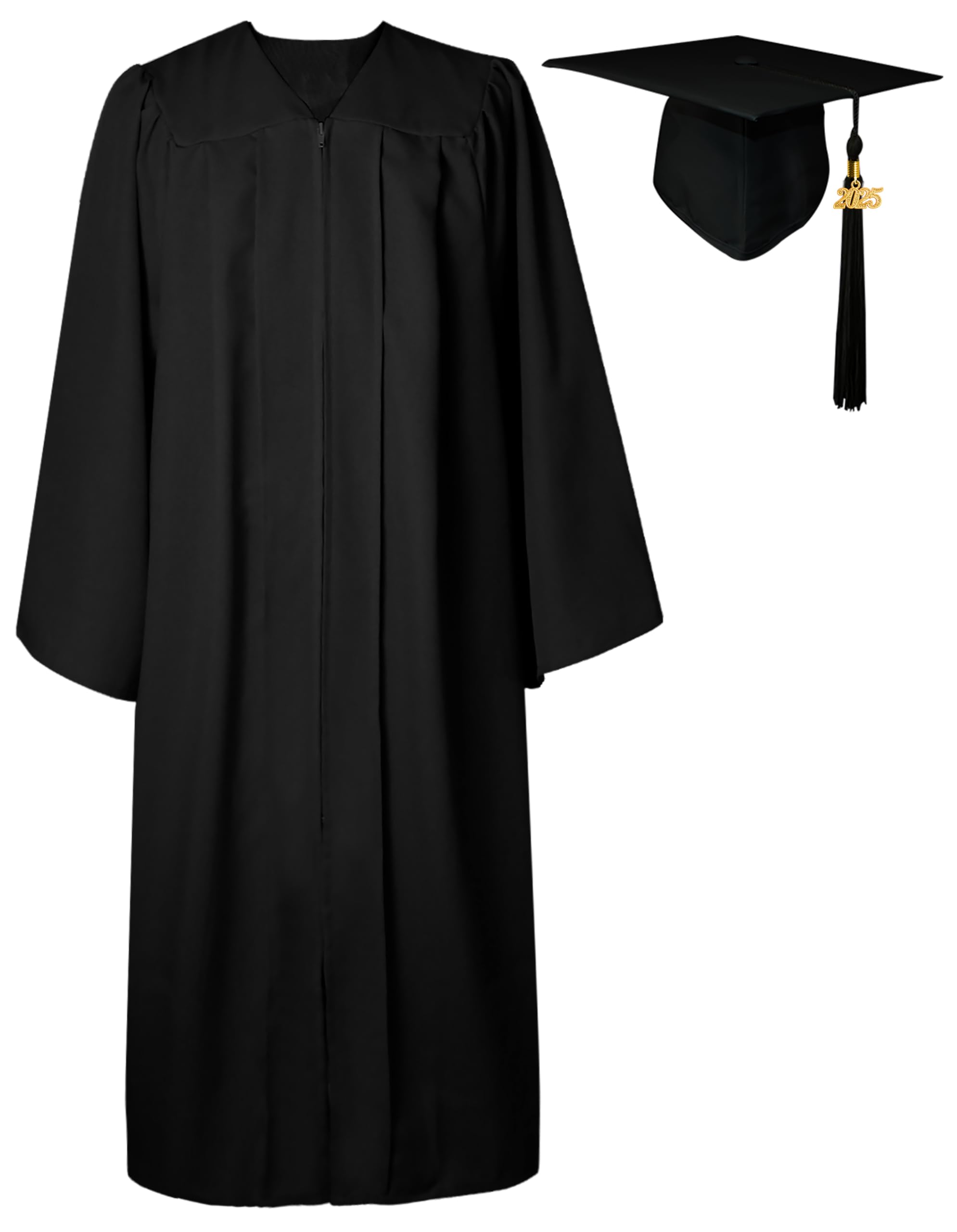 GraduatePro Matte Graduation Cap and Gown 2025 Set Bulk with Tassel for High School & College Black 51