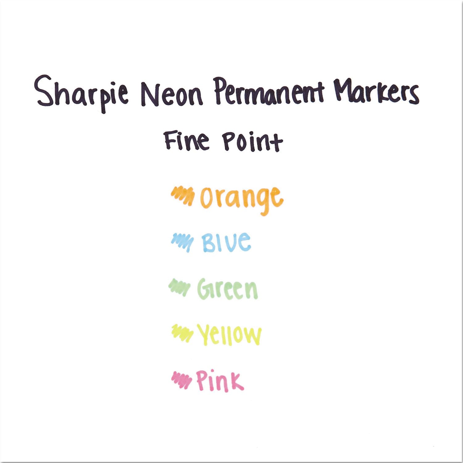 Sharpie 1860443 Neon Permanent Markers Assorted 5/Pack