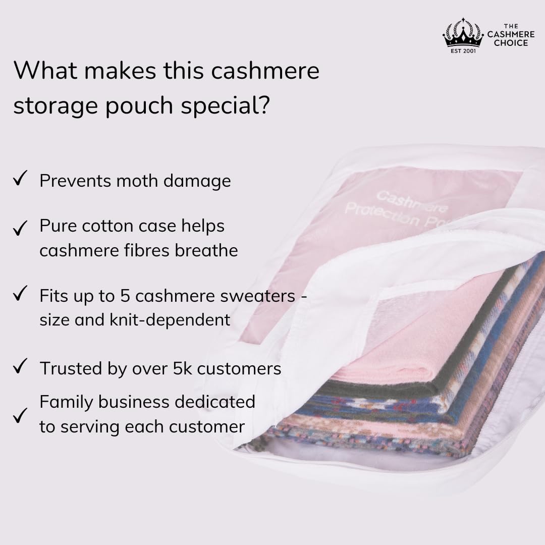 Extra Large Cashmere Protection Pouch - Spacious Cashmere Storage Bag XL