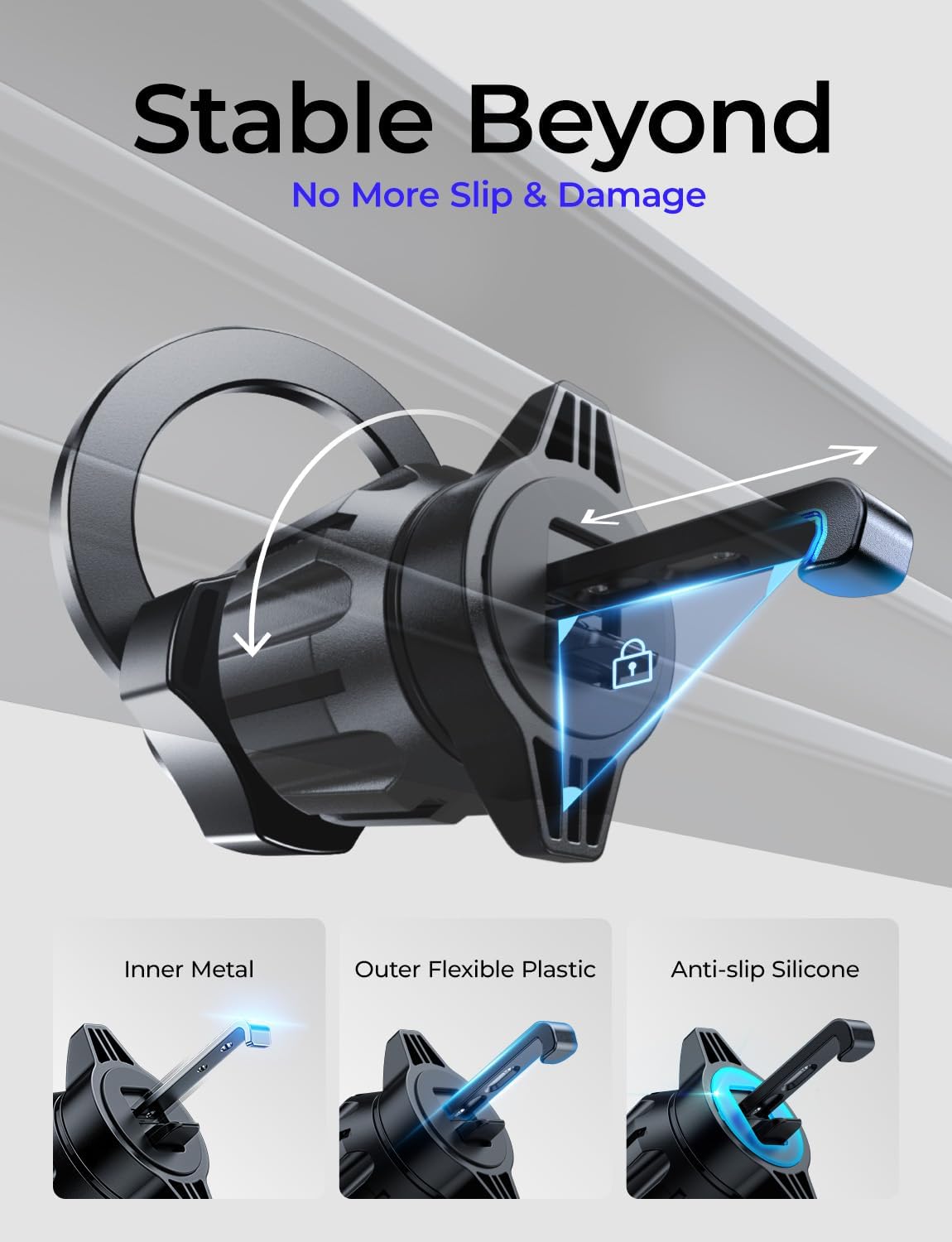 LISEN Magnetic Phone Holder for Car, MagSafe Car Mount for iPhone 17 Car Accessories for Men Women Gifts for Christmas [95% Increase Magnet] Car Vent Phone Mount RV Truck Mat Fit GPS iPhone 17 Pro Max