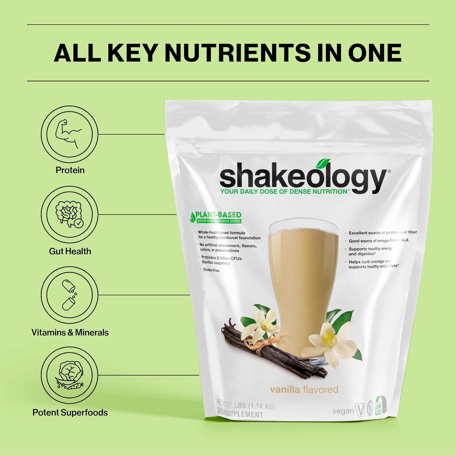 Shakeology Vegan Protein Powder - Gluten Free, Superfood Protein Shake - Helps Support Healthy Weight Loss, Lean Muscle Support, Gut Health, Manage Effects of Stress, Cookies and Creamy - 30 Servings