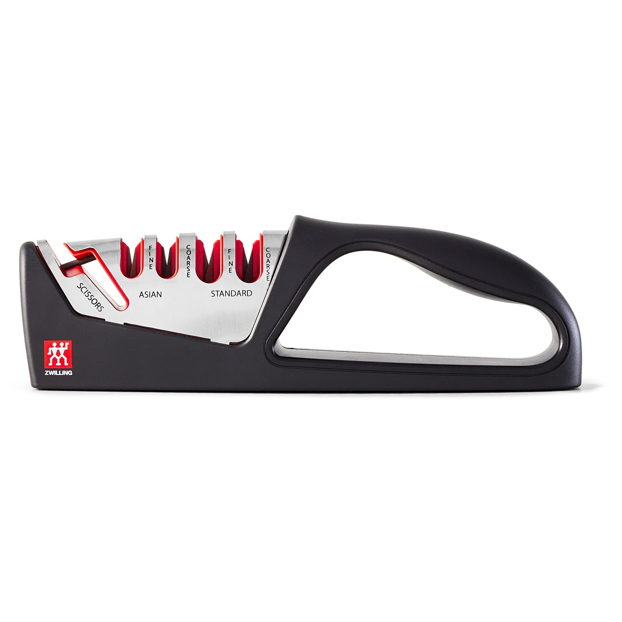 ZWILLING 5-Stage Knife Sharpener with Shear Sharpener, Keep Japanese and Western Blades Razor Sharp, Easy To Use, Easy-To-Hold Handle and Non-Slip Bottom