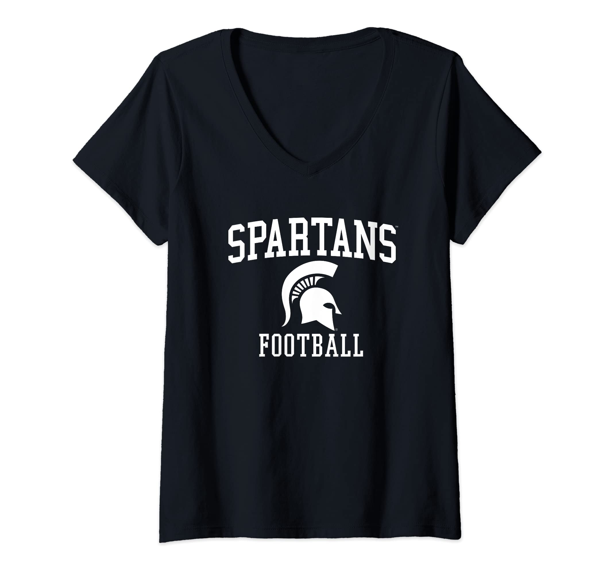 Womens Michigan State MSU Spartans Football V-Neck T-Shirt