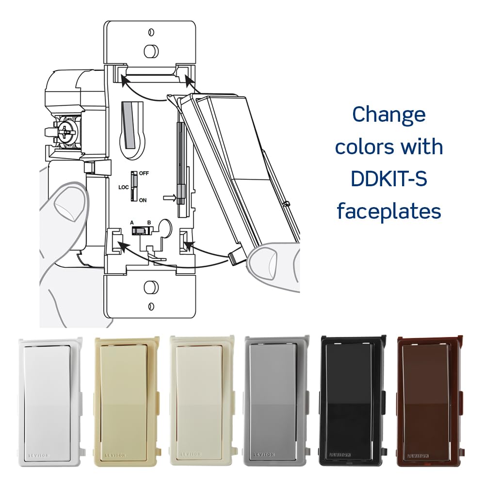 Decora Smart Switch Companion for Multi-Location Switching (Not for Stand-Alone use), 120VAC, 60Hz DD0SR-1Z, White, Ivory, Light Almond