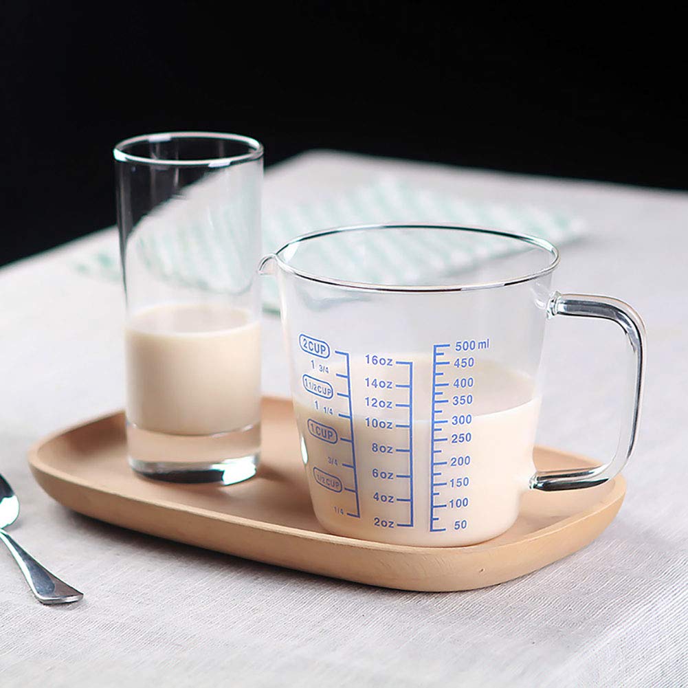 250ML Glass Measuring Cup, Heat-Resistant Borosilicate Glass Graduated Beaker Mug with Handle for Milk, Wine, Hot or Cold Liquid, Microwave, Oven Safe