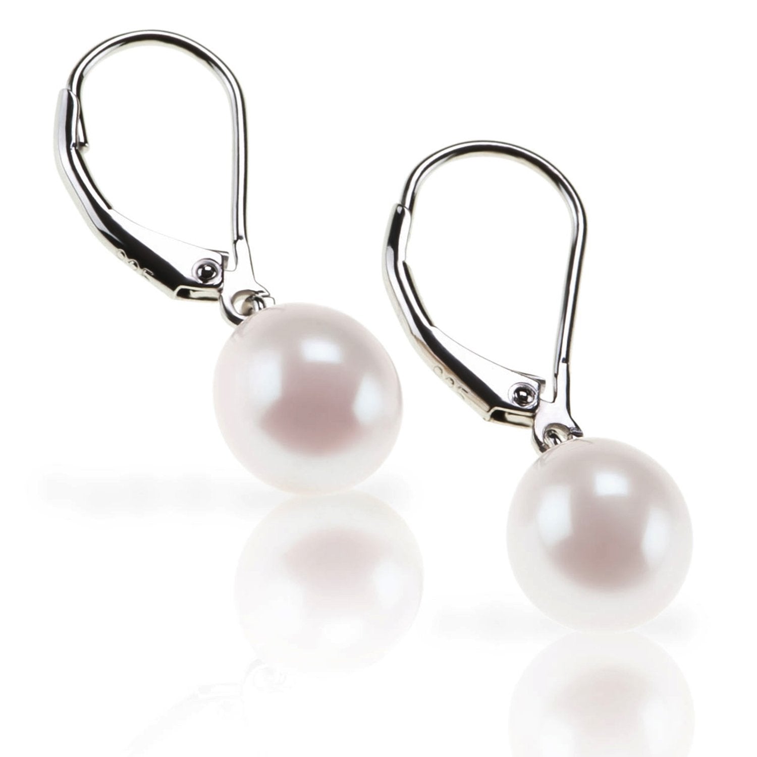 PAVOI Freshwater Cultured Pearl Earrings Leverback Dangle Studs - Handpicked AAA Quality 6mm