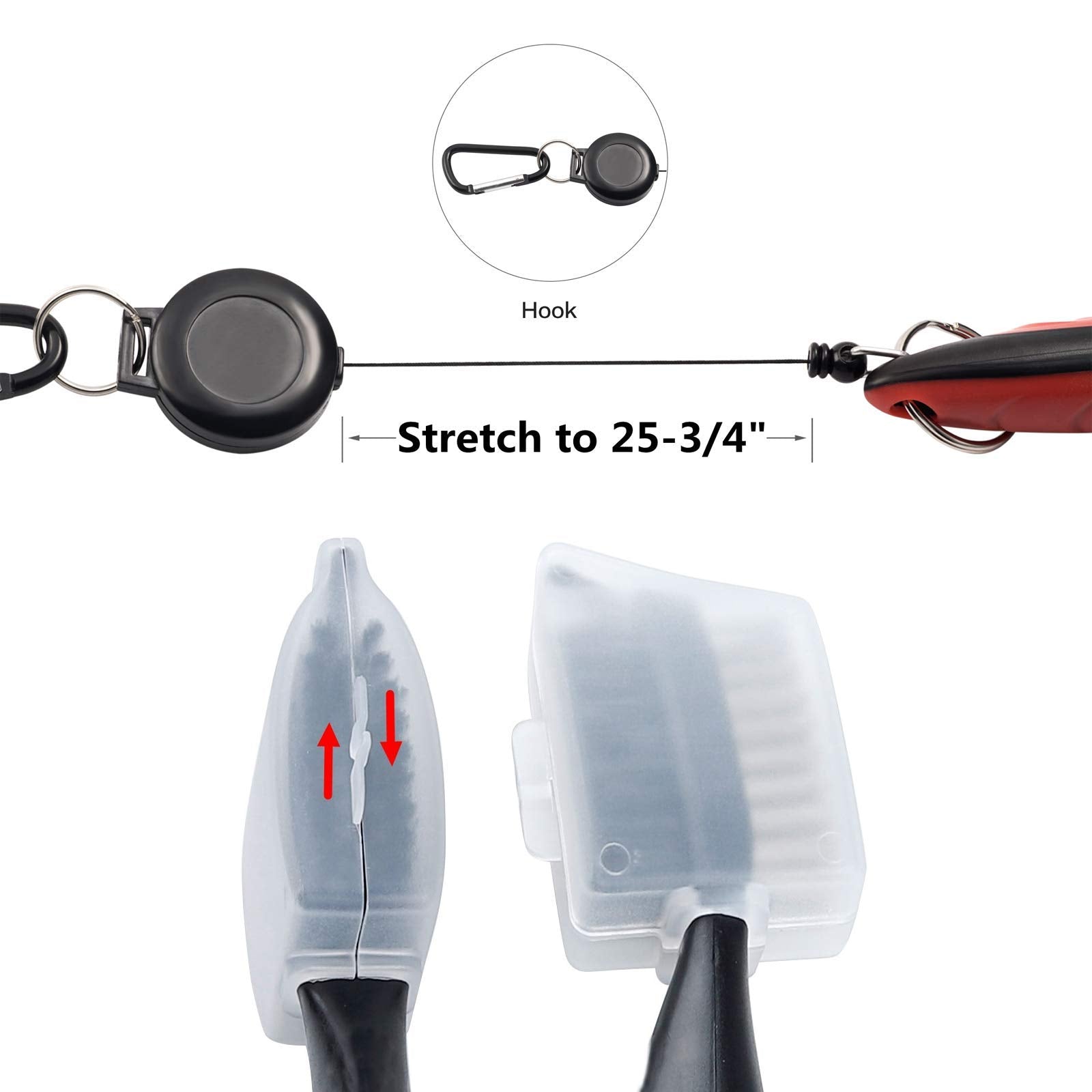 Xintan Tiger Pack of 2 Golf Club Brush Groove Cleaner with Retractable Zip-line and Aluminum Carabiner Cleaning Tools