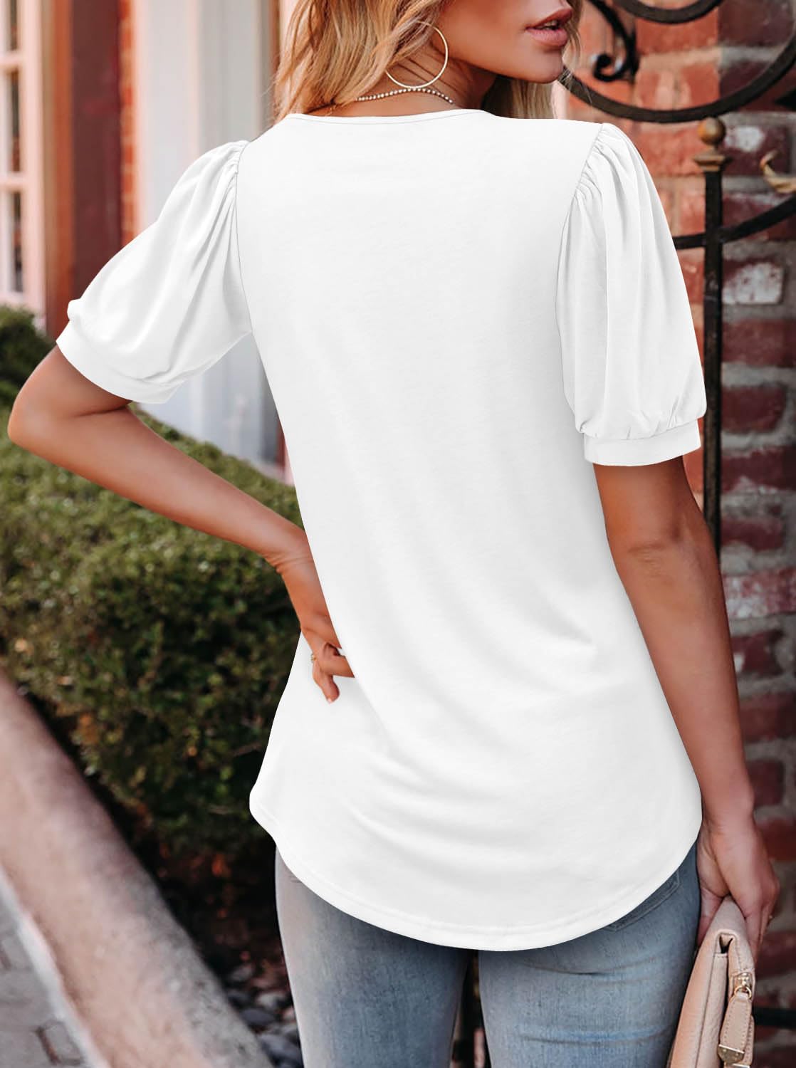 BETTE BOUTIK white flowy top white shirts for women white womens shirt womens white blouse womens white shirt White Medium
