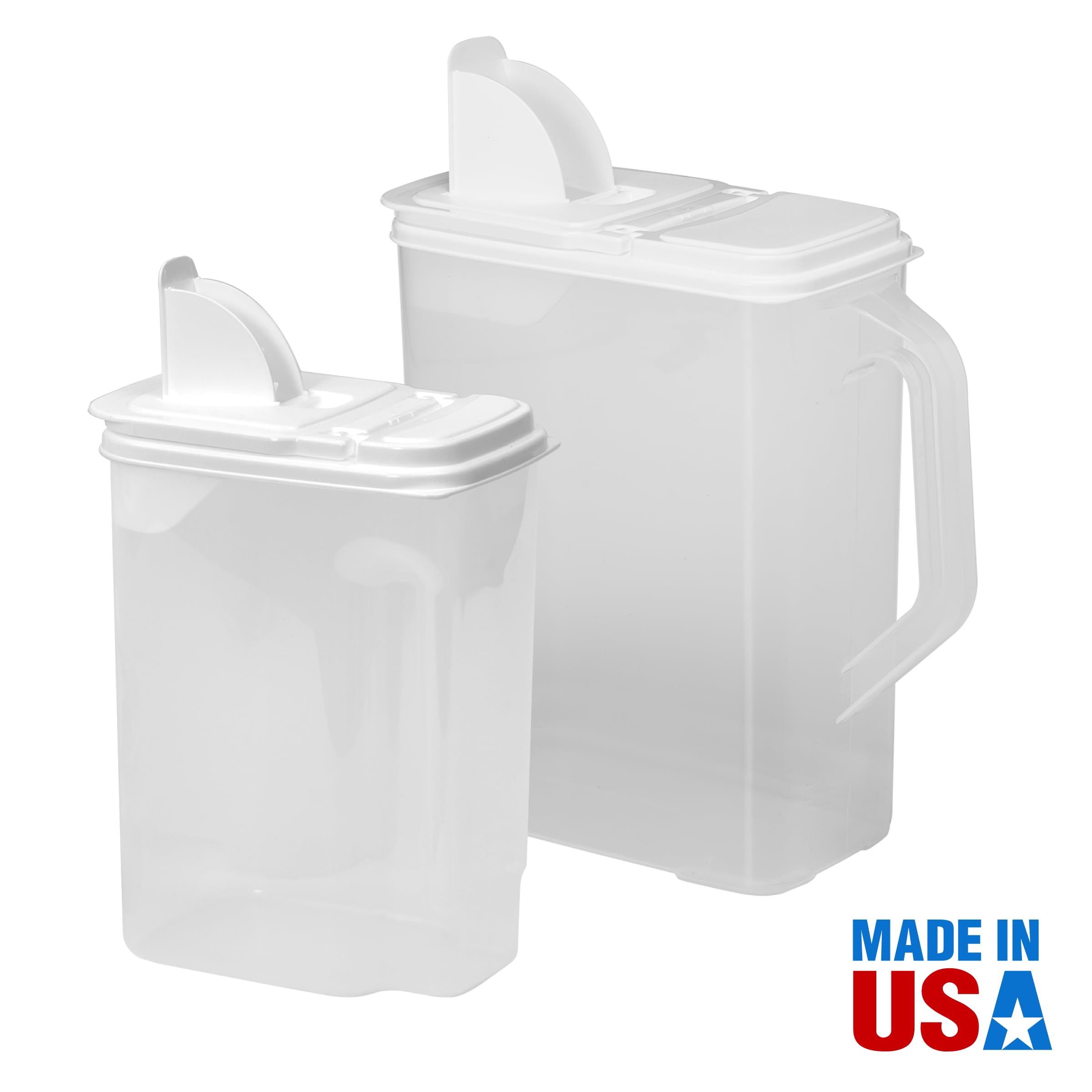 Buddeez Pet Food Storage Containers - 2 Count Bird Seed Dispenser with Pour Tight Lids and Easy Pour Spouts, 8 Qt and 3.5 Qt, Bird Seed Storage for Small and Large Feed, BPA Free