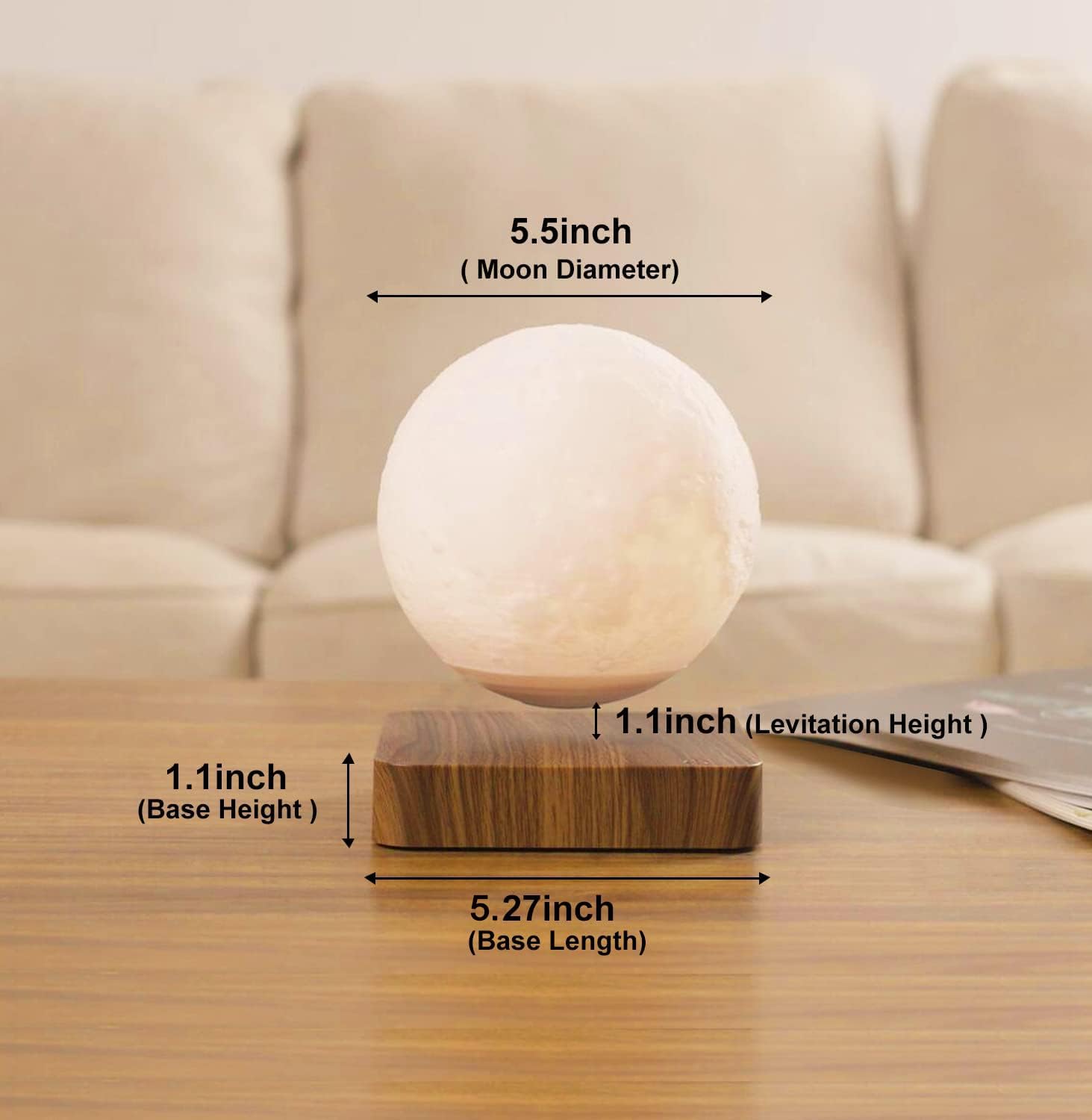 Flagest Floating Moon Lamp 16 Colors Adjustable Brightness Levitating Moon Lamp with Remote Control, Room Desk Decor Magnetic Levitation Moon Night Light, Birthday Holiday Unique Item