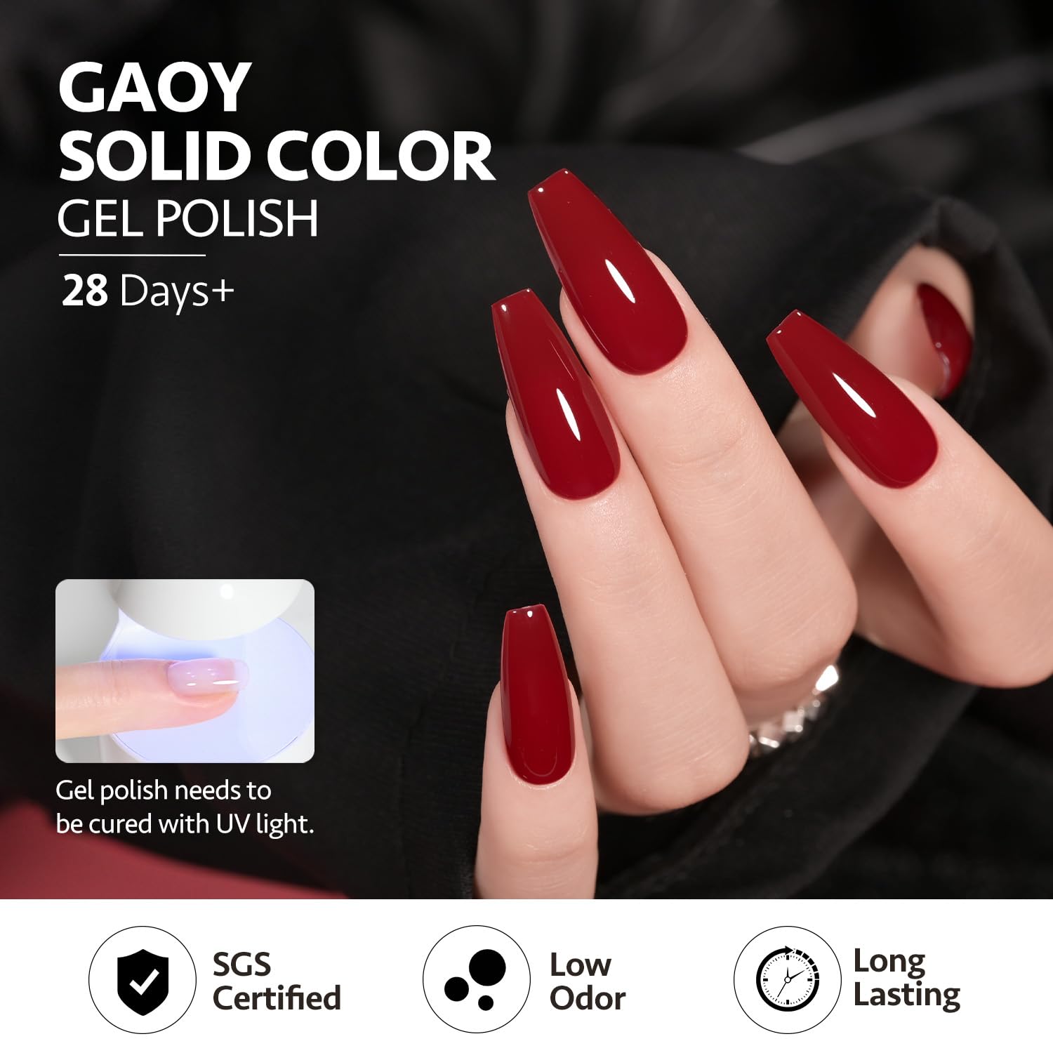 GAOY Berry Collection Gel Nail Polish for Christmas Nails, Hot Pink Burgundy Red Cherry Magenta Nails Gel Polish Kit for Salon Gel Manicure and Nail Art DIY at Home
