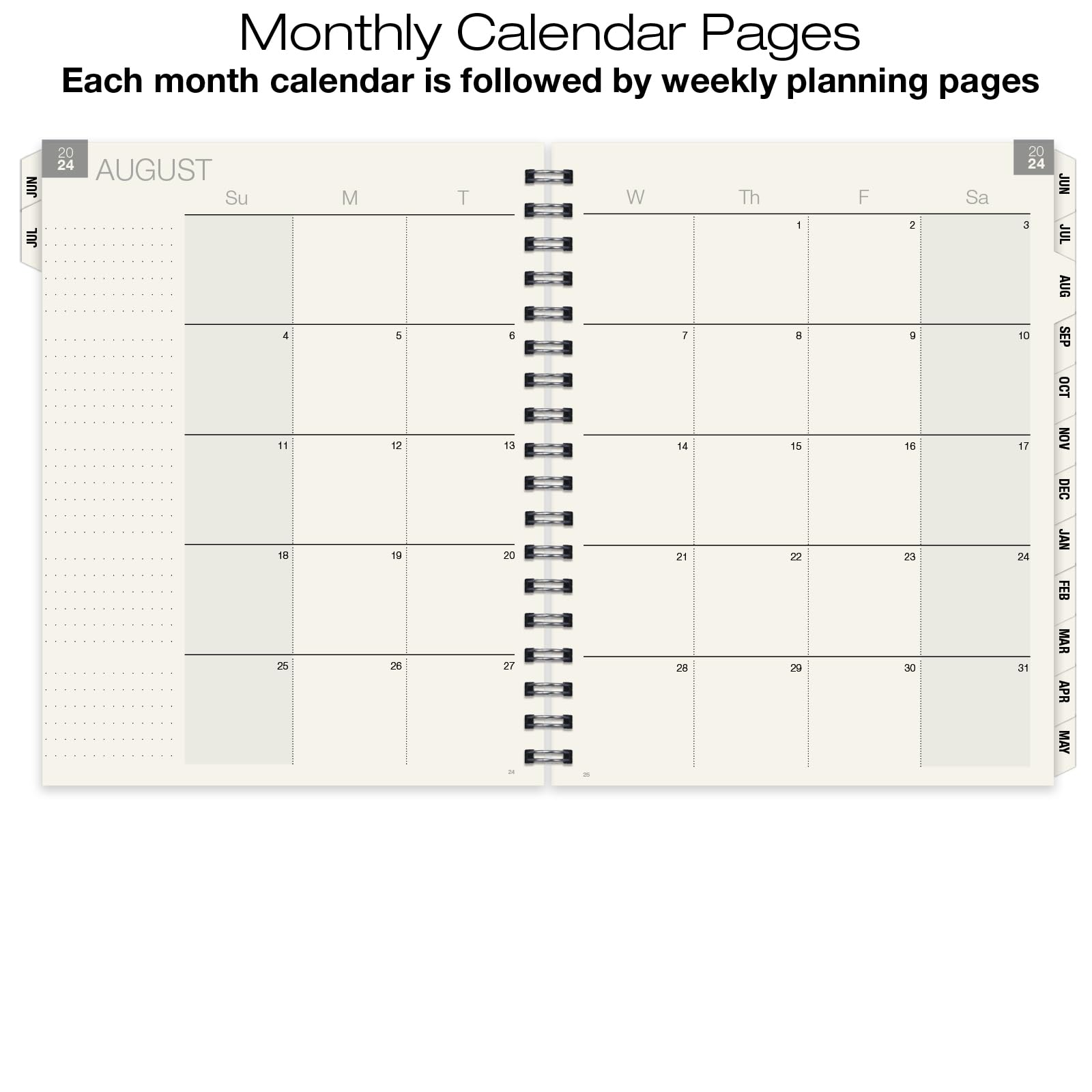 Global Printed Products Essential 8.5"x11" Monthly & Weekly 2024-2025 Planner - (8.5" x 11" - June 2024 Through July 2025)