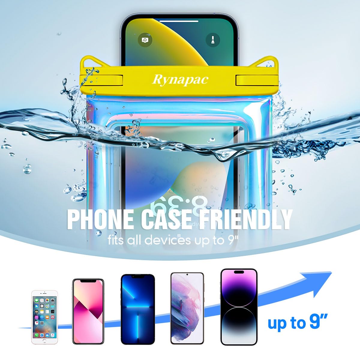 [Up to 8.5"] Waterproof Phone Pouch Floating - 2 Pack Waterproof Phone Bag for Beach Essentials, IPX8 Underwater Cell Phone Holder with Lanyard for iPhone 16 15 14 13 Pro Max, Galaxy S24/23/22 Series