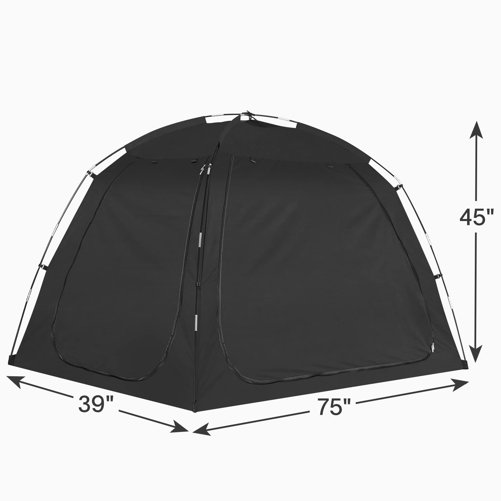 EighteenTek Bed Tent Twin Size Bed Canopy, Light Reducing Sleeping Tent Lightweight Portable Indoor Tent Breathable Privacy Space on Bed with 2 Doors for Adults Kids Autism (Twin, Black)
