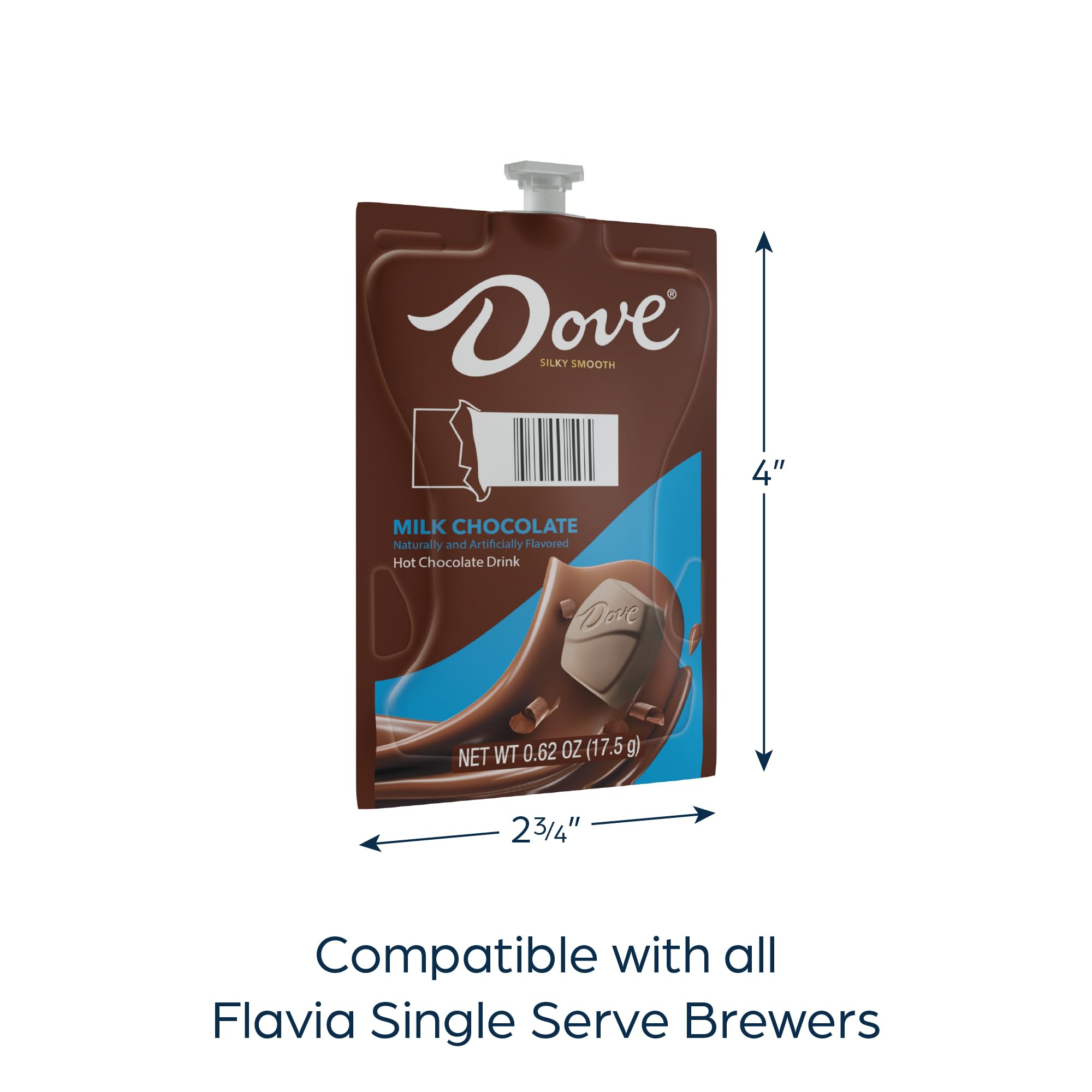 FLAVIA DOVE Hot Chocolate, 18-Count Fresh Packs (Pack of 4)