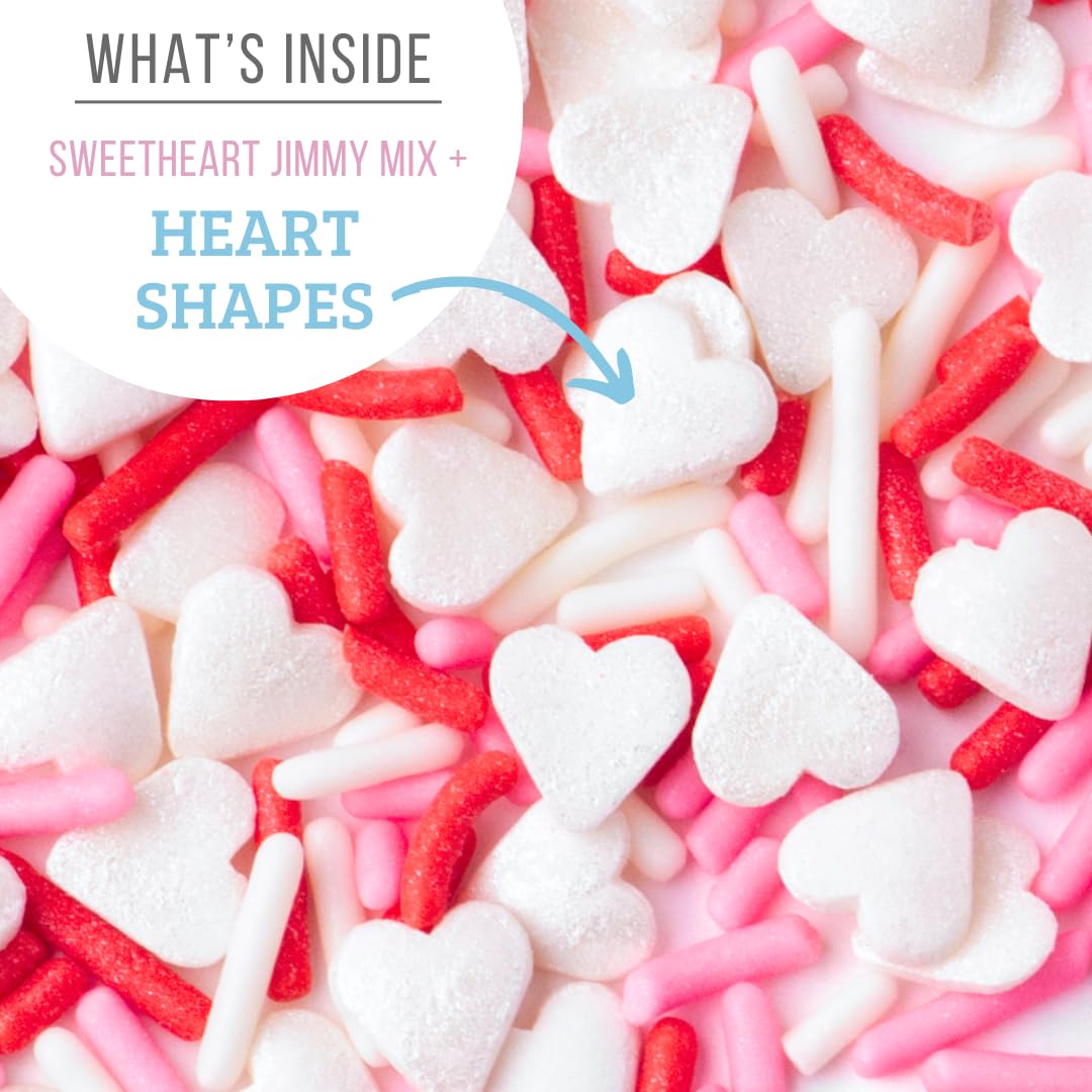 Sweets Indeed, Heart Sprinkles, Valentines Day Bulk, 10 ounce, Edible Sprinkle Mix, Perfect for Cake Decorations, Baking, Ice Cream, Cookies, Cupcake Topper (Sweetheart Mix)