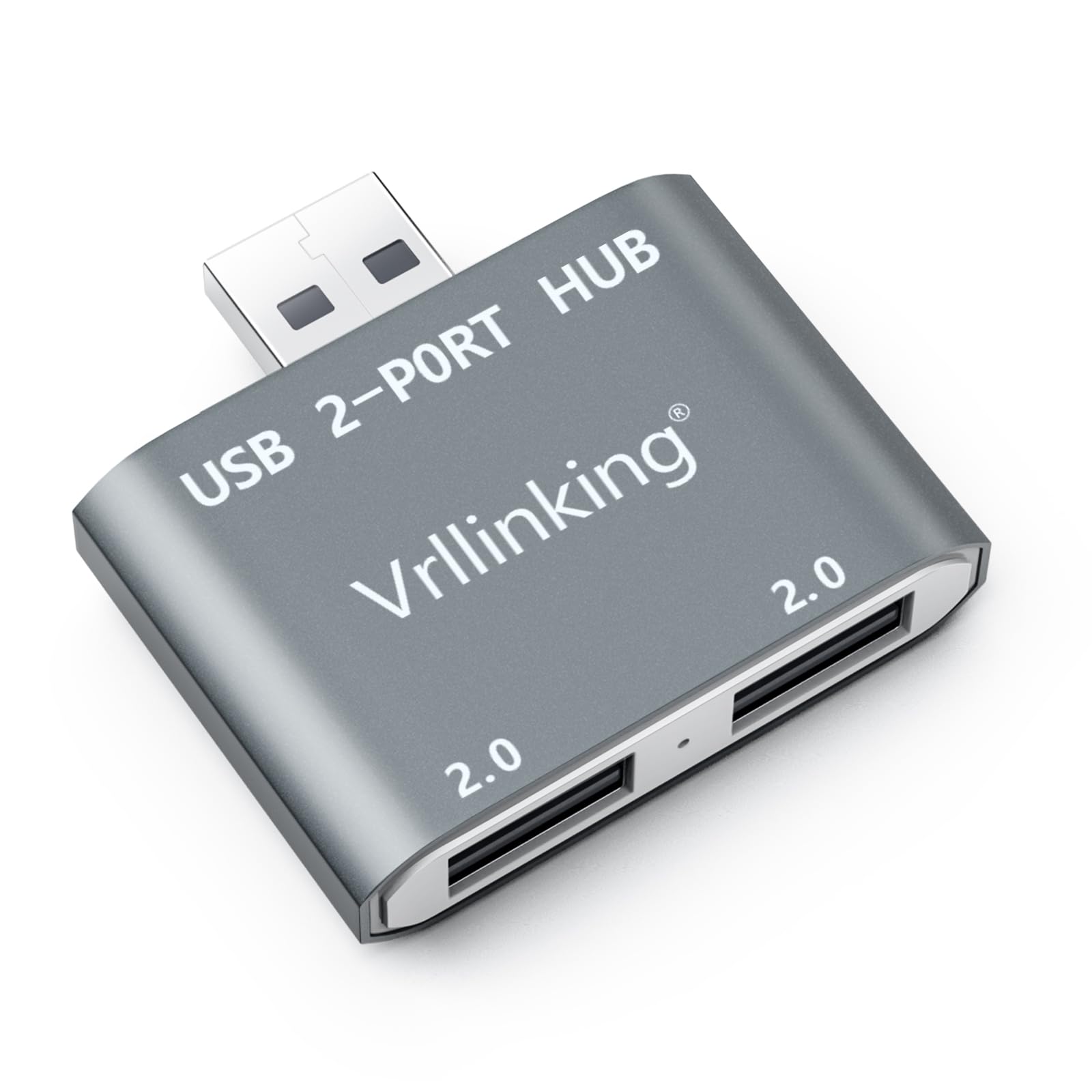 Vrllinking USB Hub, 2 Ports USB 2.0 Hub for Laptop, 2 Ports USB Splitter USB Expander for iMac Pro,MacBook Air, Mac Mini/Pro,Windows/Notebook PC,Printer,Flash Drive,Mobile HDD,Data and Charging