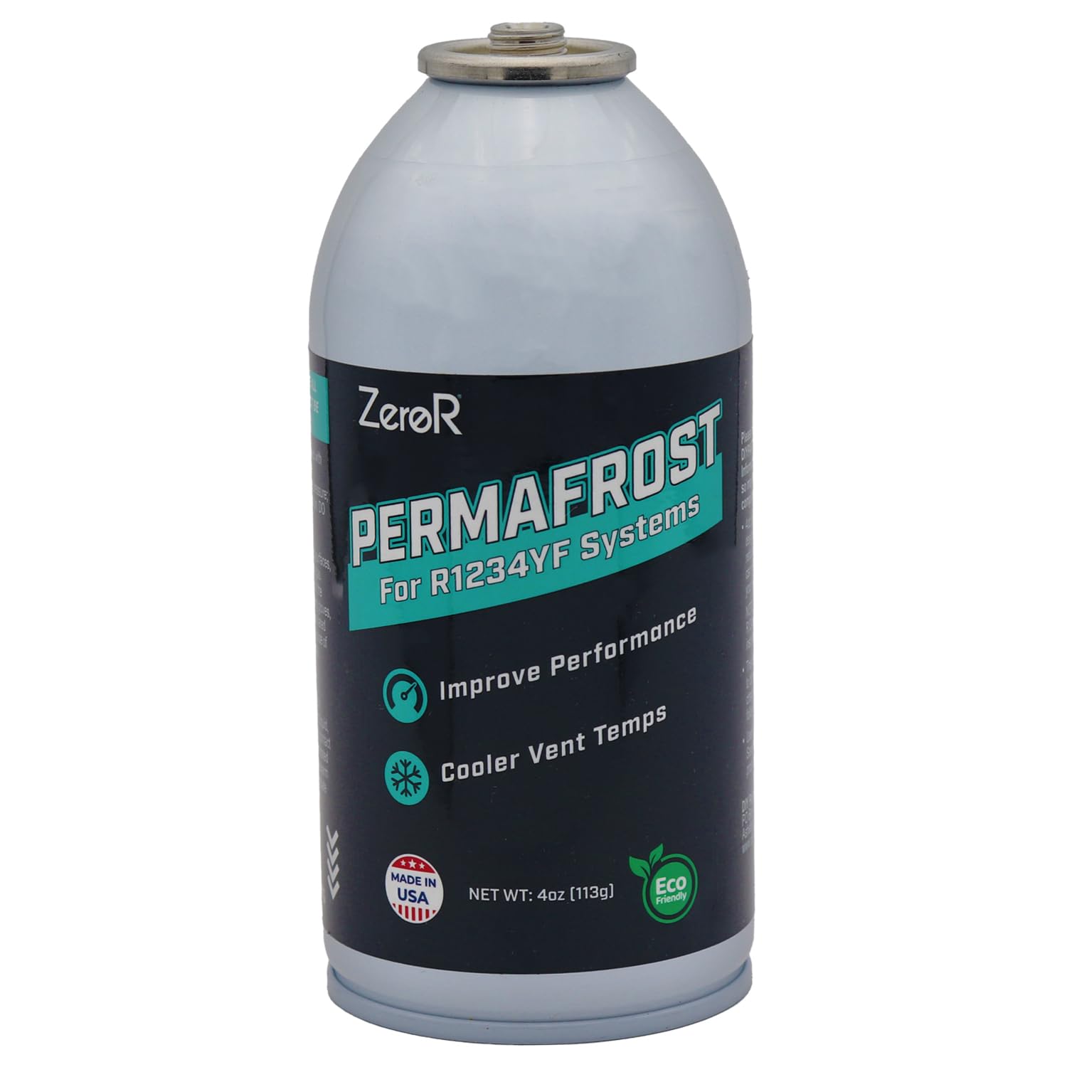 ZeroR® Permafrost for R1234YF AC Systems | Performance Booster | 5 Cans + 24" HD Can Tap Gauge