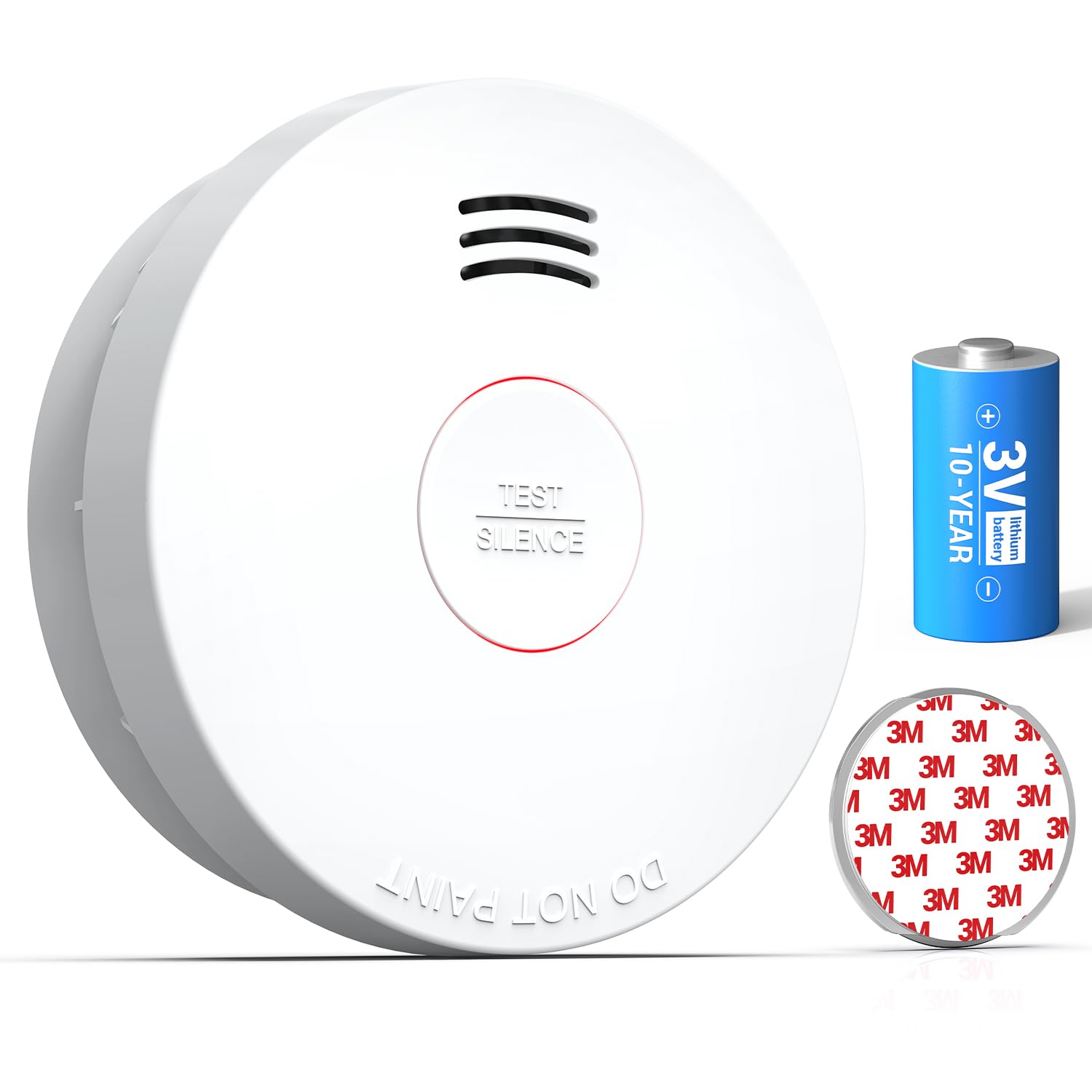 SITERWELL Smoke Detector, Smoke Detector 10 Year Battery with Photoelectric Sensor, Fire Alarm with Low Battery and Fault Warning for House and Bedroom, UL217-9th Listed, GS525A, 1 Pack