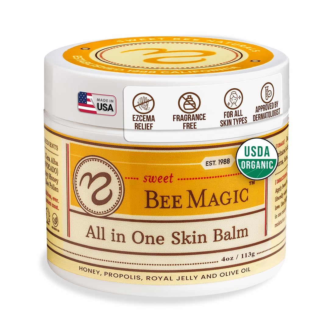 Sweet Bee Naturals - All-in-One Balm & Ointment for Face & Body, Multipurpose Moisturizer for Dryness, Burns, & Irritation, Nourishing Bee Magic Skin Care Essentials - 1 Jar (4oz)