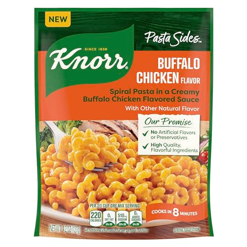 Knorr Pasta Sides Buffalo Chicken Flavor Pasta for a Delicious + Quick Side Dish, with No Artificial Flavors or Preservatives, 4.2 oz