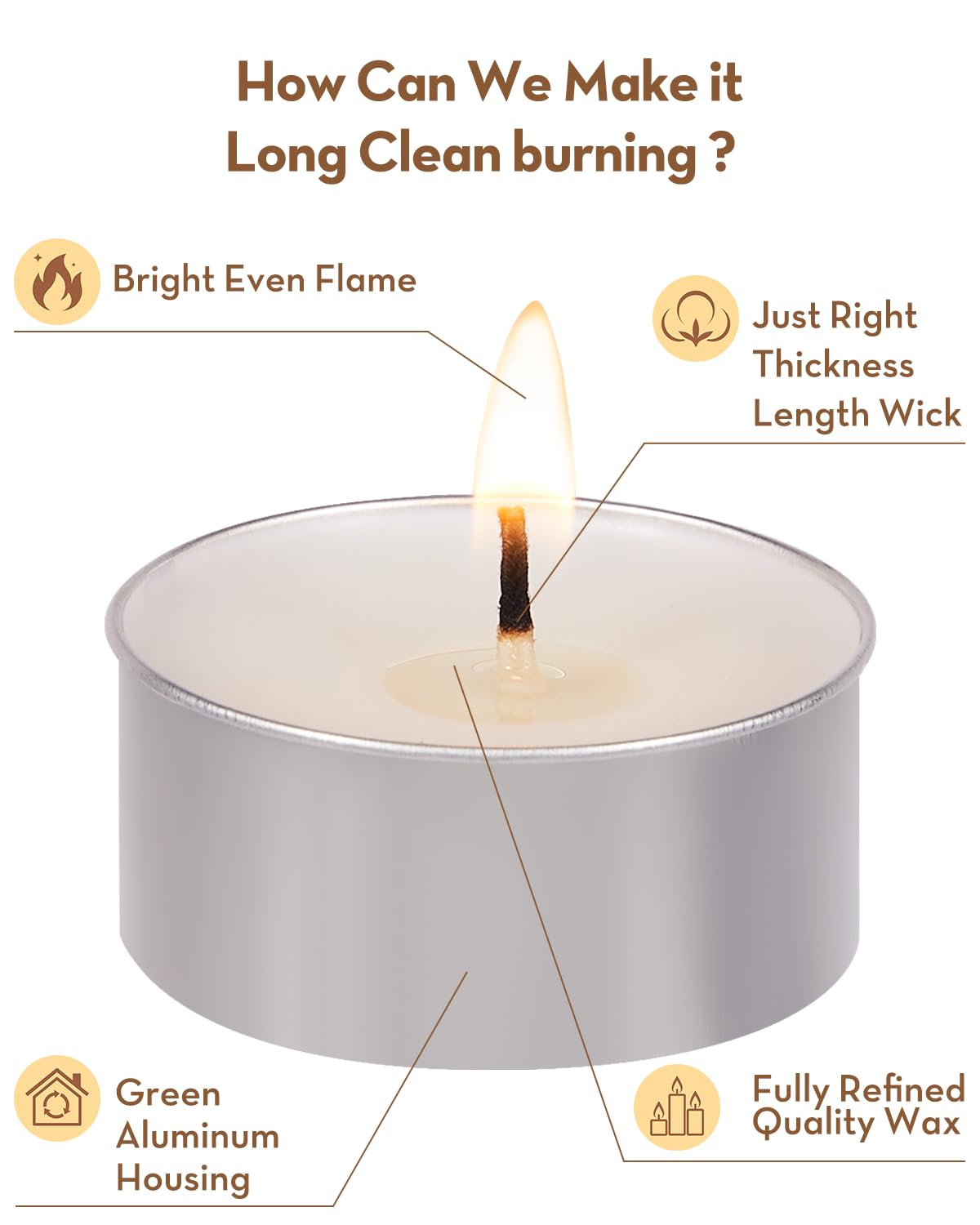 Ashlux Tea Lights Candles 100 Pack[4.5 Hours Long Burning][Burn Clean] Unscented White Tealight Candles Small Mini Tea Candles White Bulk Tea Light Candles for Wax Melt Warm Tea Coffee Power Outages