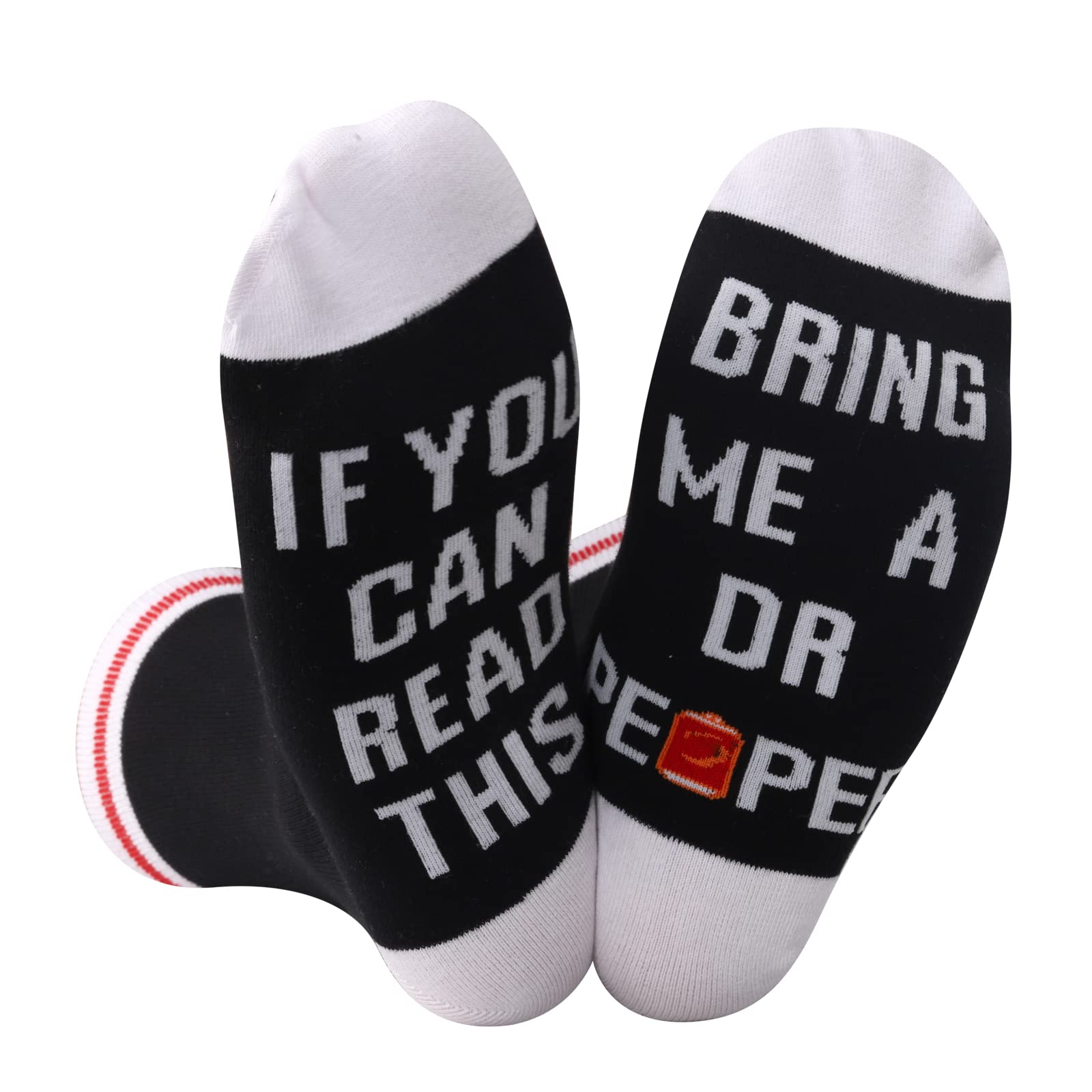 GJTIM Drinking Socks Carbonated Drinks Lover Novelty Socks for Men Women (D Black)