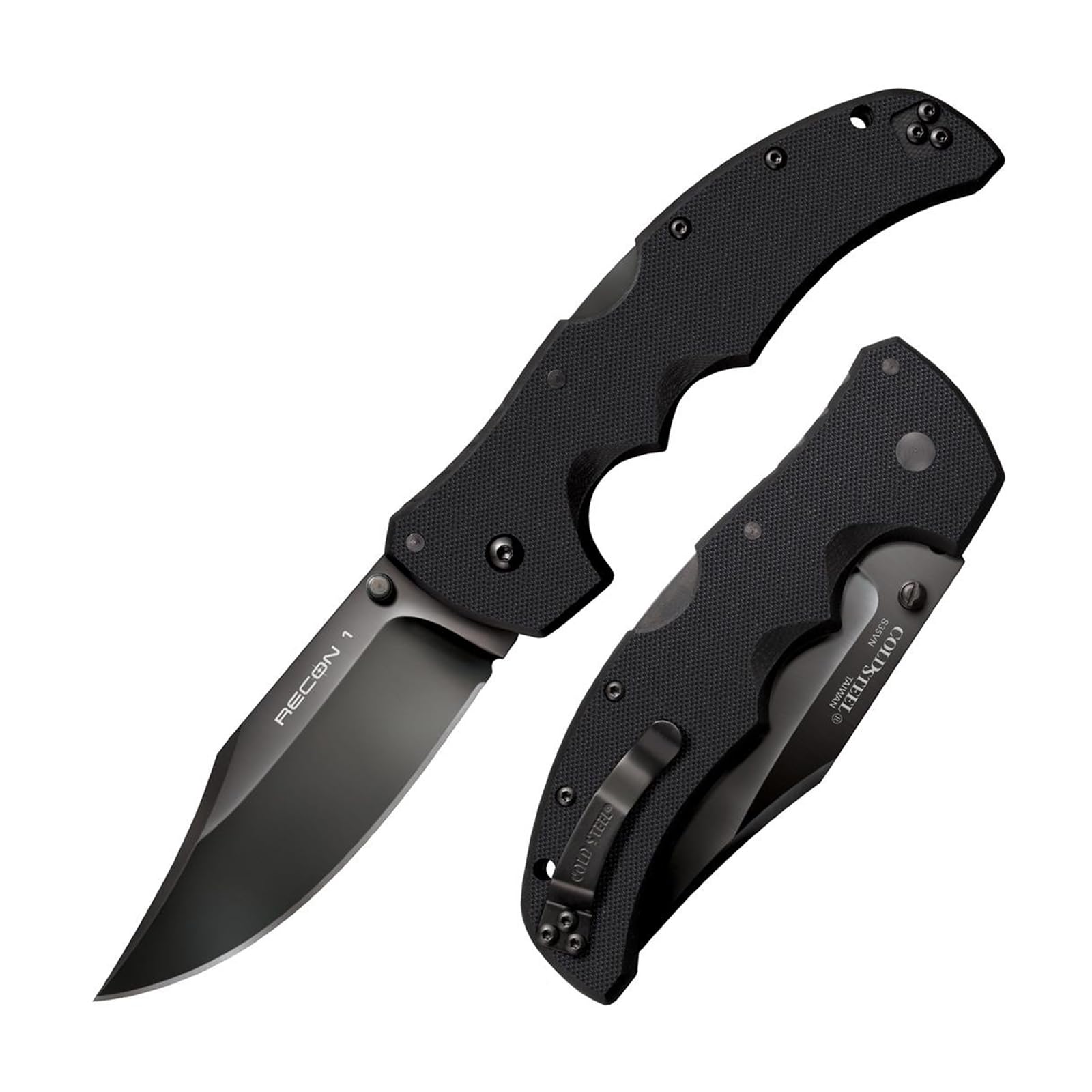 Cold Steel Recon 1 Folder Clip Pt. 4In Bold 9-3/8In Overall Folding Camping Knives, Black