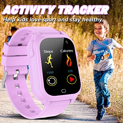 OVV Smart Watch for Kids Boys Girls Age 3-12 with Waterproof 26 Games 1.44'' Touch Screen HD Camera MP3 Player Video Recorder Pedometer Alarm Clock Calculator Torch Wrist Watch Children Learning Toys