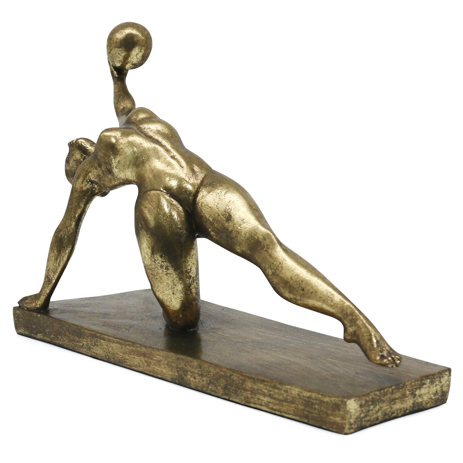 Lukitas Gymnast Statue and Sculpture Decor, Rhythmic Gymnastics Figurine, Modern Desktop Ornament for Home Office Living Room, Golden, Resin L14''