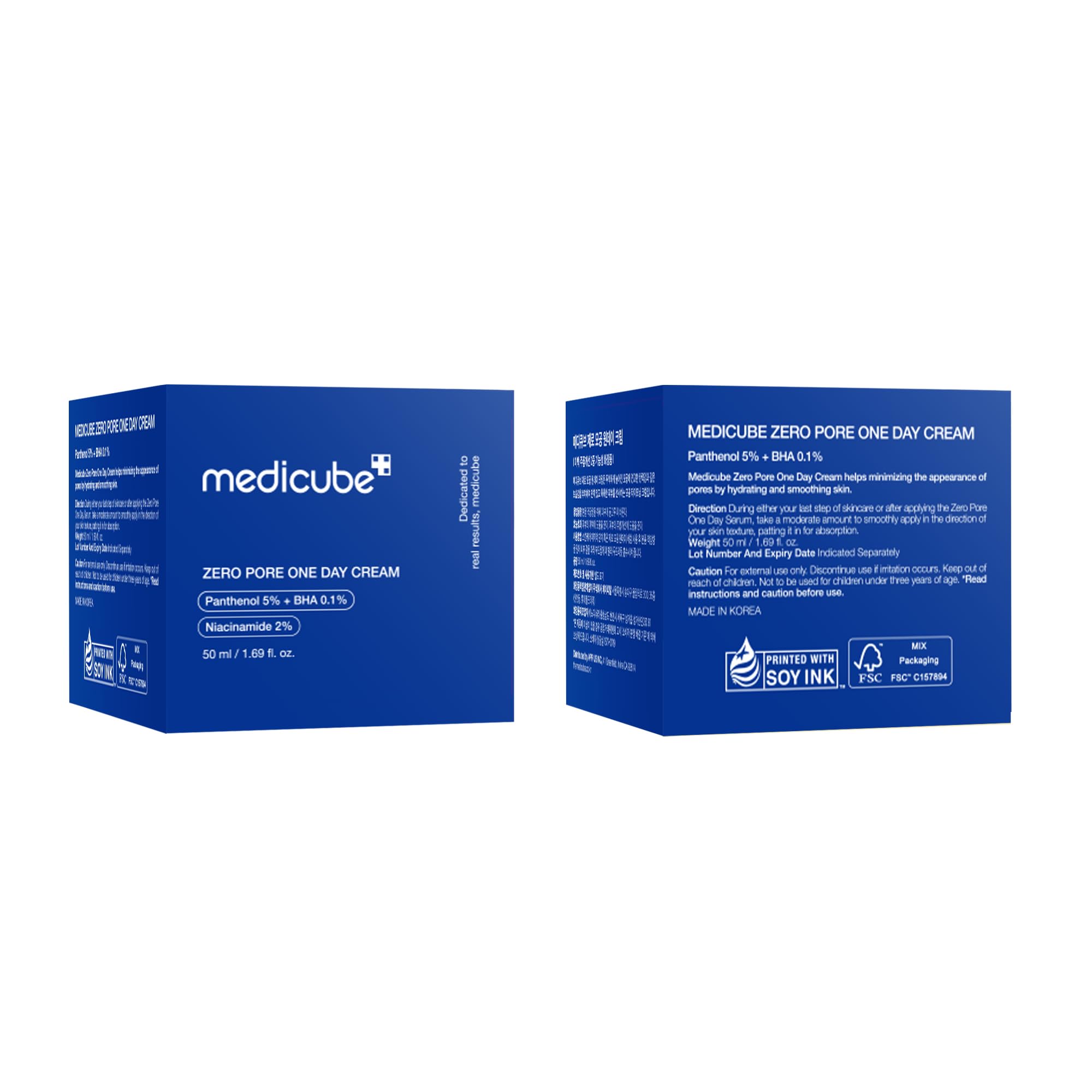 Medicube Zero Pore One-Day Cream 1.7 fl.oz - Visibly Smaller Pores, Controls Excess Oil - Pore Refining Cream with Panthenol, Salicylic Acid, and Niacinamide - Korean Skincare